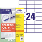 Avery Zweckform Universaletikett ultragrip SPARPACK 50 + 15 Blatt 70 x 36 mm (B x H)