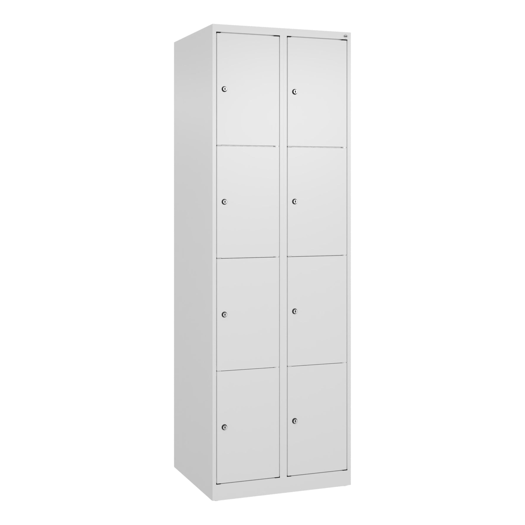 C+P Schließfachschrank Classic PLUS mit Sockel 2 Abteile 8 Fächer verkehrsweiß