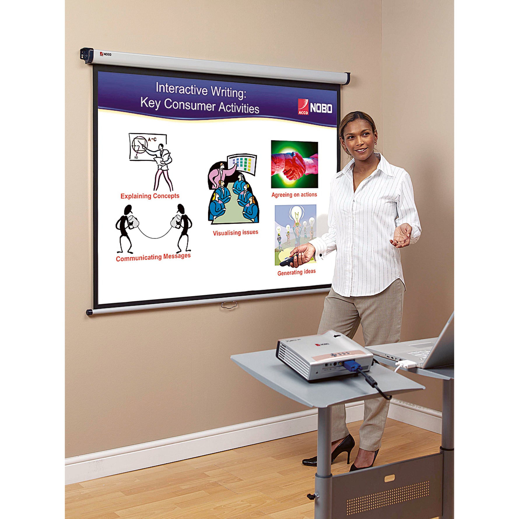 Nobo® Rolloleinwand 175 x 132,5 cm (B x H) - Wiepa Bürofachpartner