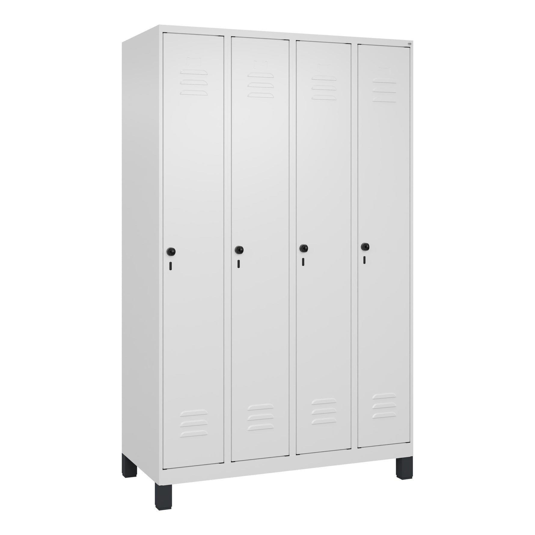 C+P Kleiderspind Classic PLUS mit Standfuß 1.200 x 1.950 x 500 mm (B x H x T) verkehrsweiß