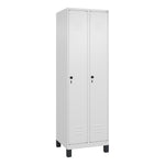 C+P Kleiderspind Classic PLUS mit Standfuß 600 x 1.950 x 500 mm (B x H x T) verkehrsweiß
