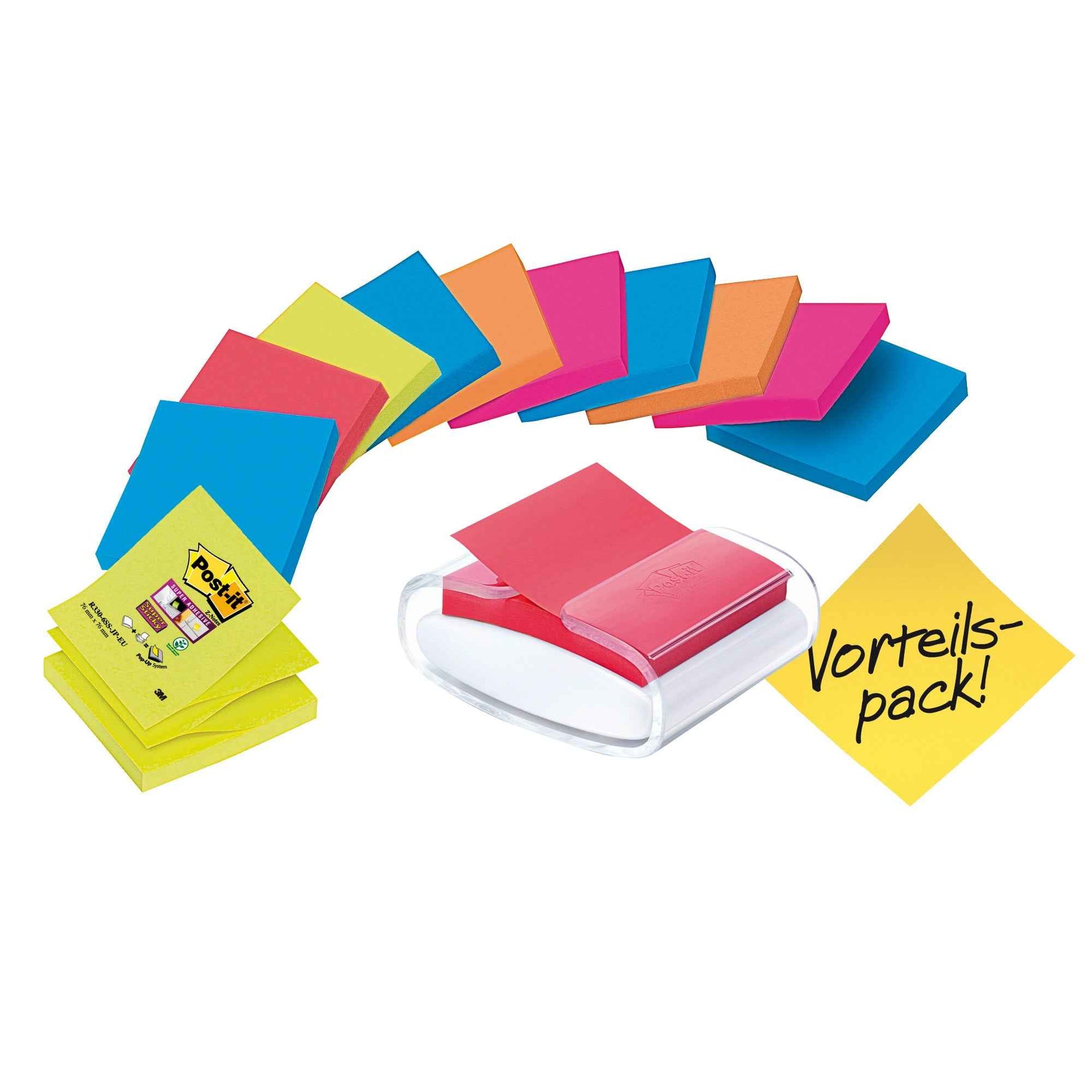 Post-it® Haftnotizspender Super Sticky Z-Notes weiß/transparent