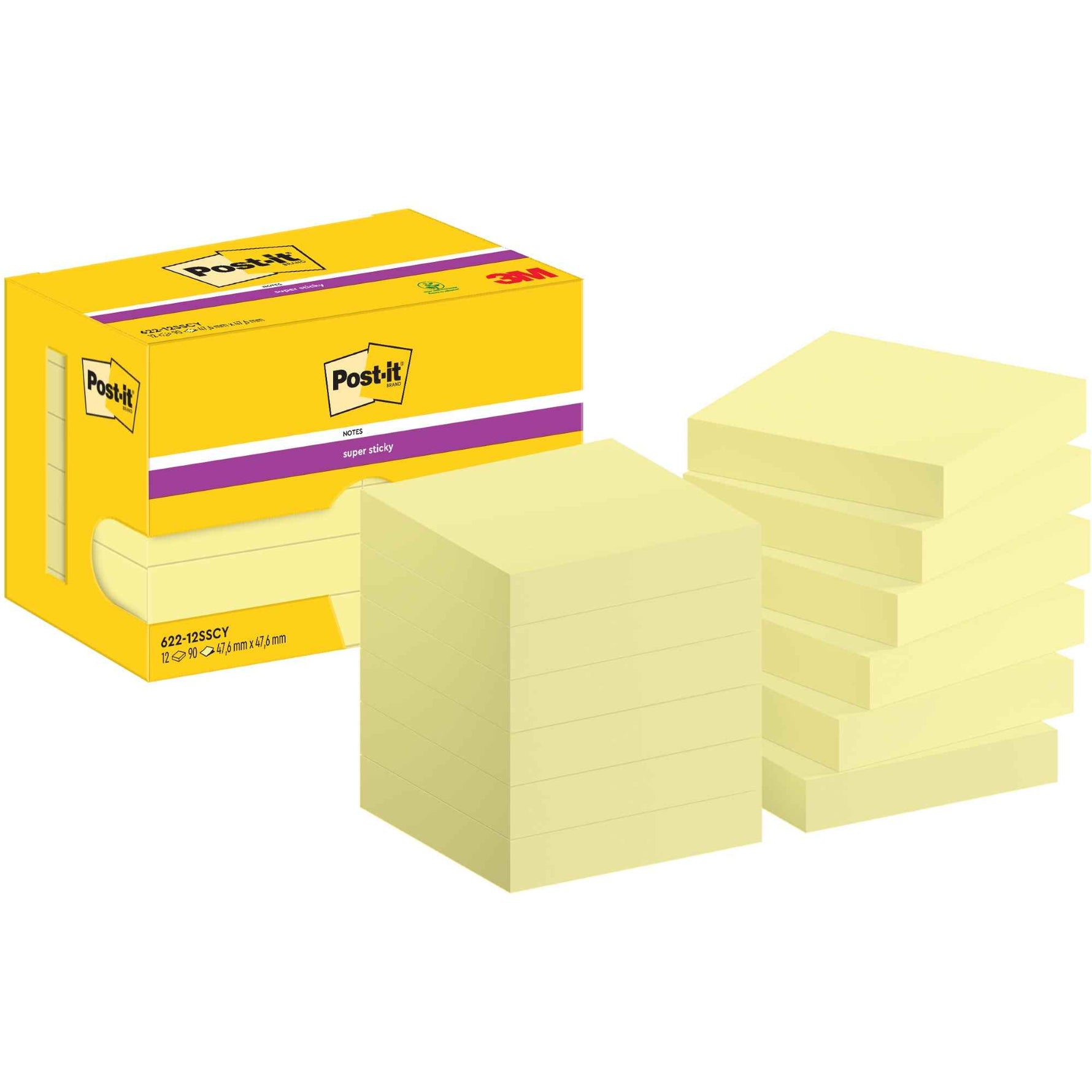 Post-it® Haftnotiz Super Sticky Notes 12 Block/Pack.