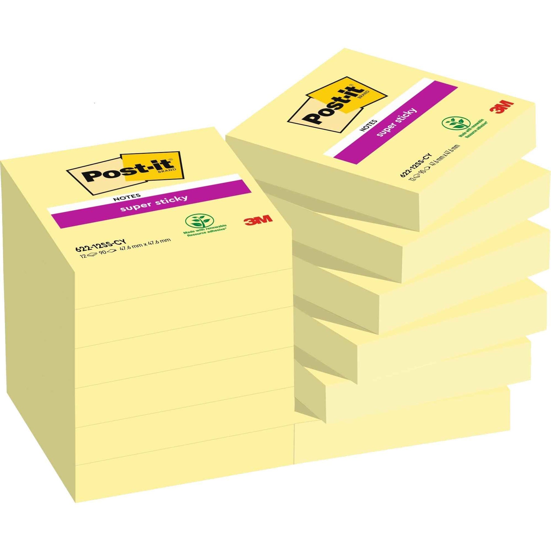 Post-it® Haftnotiz Super Sticky Notes 12 Block/Pack.