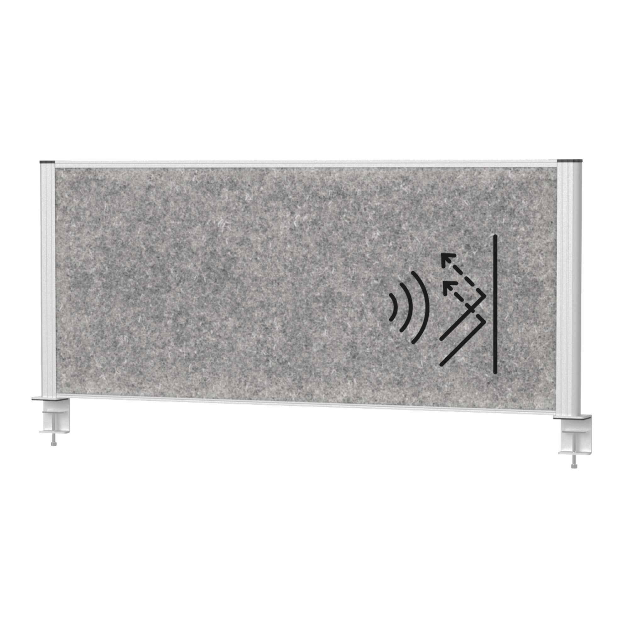 MAUL Tischtrennwand MAULconnecto 120 x 51,5 cm (B x H) silber