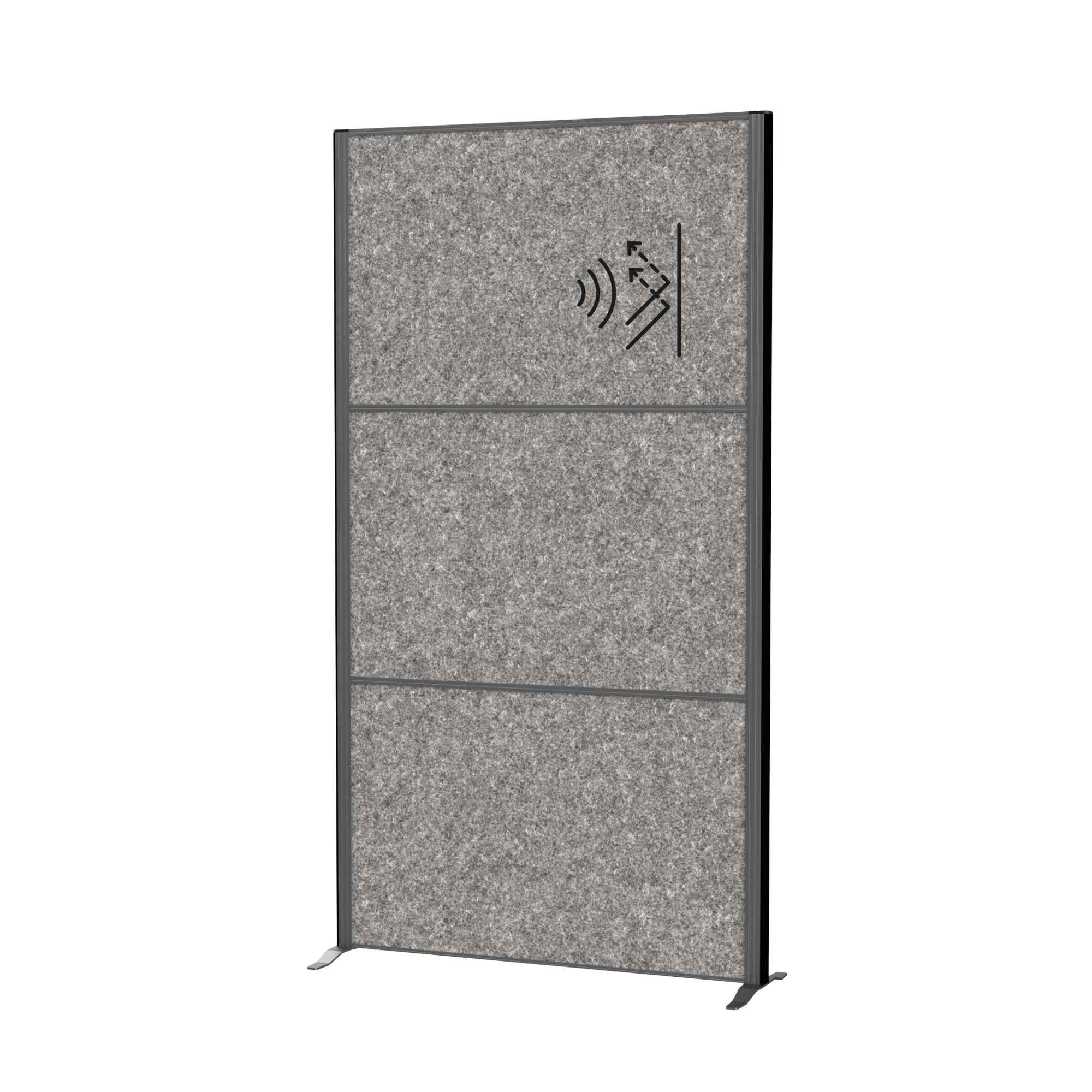 MAUL Stellwand MAULconnecto 3 x Akustikwand dunkelgrau anthrazit
