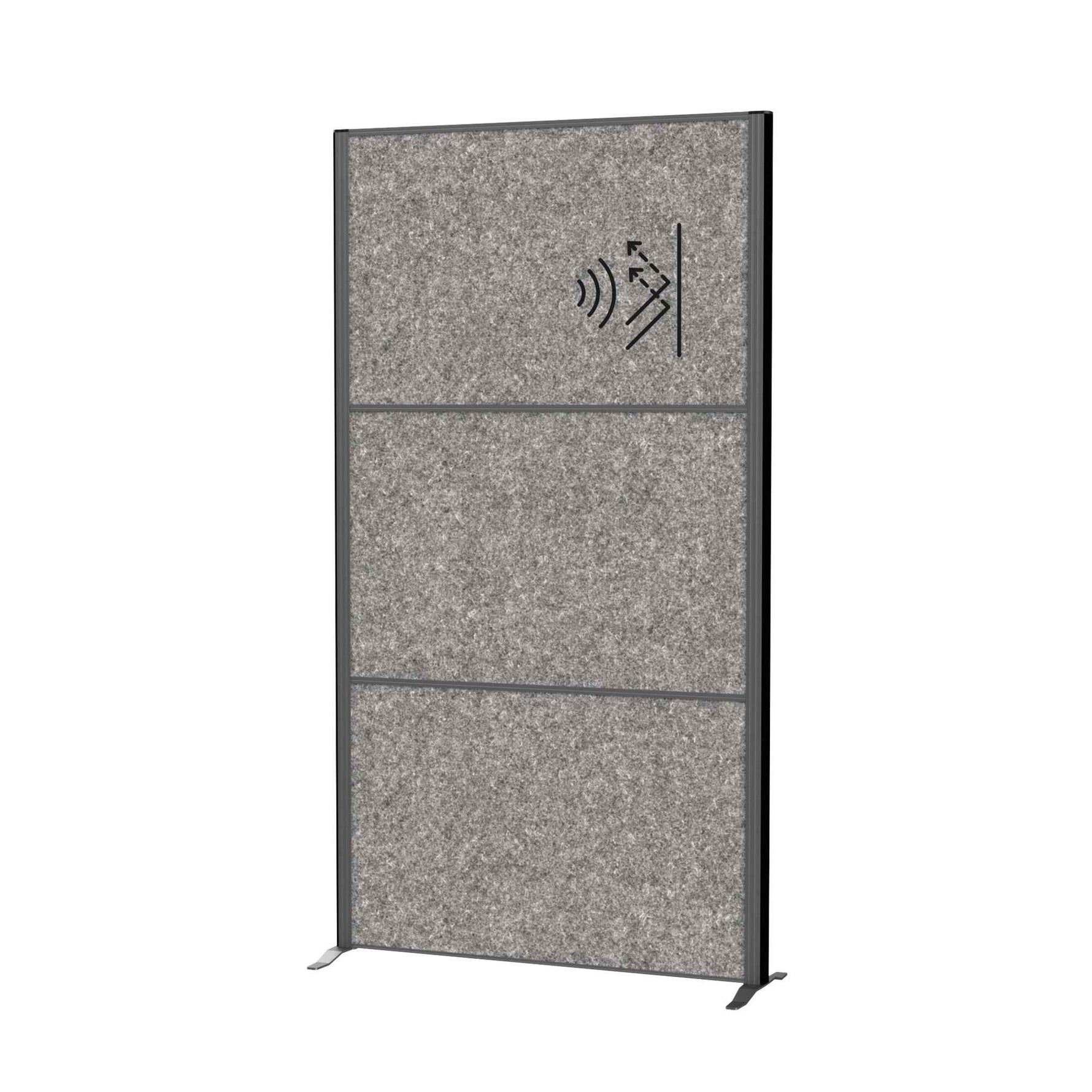MAUL Stellwand MAULconnecto 3 x Akustikwand dunkelgrau anthrazit