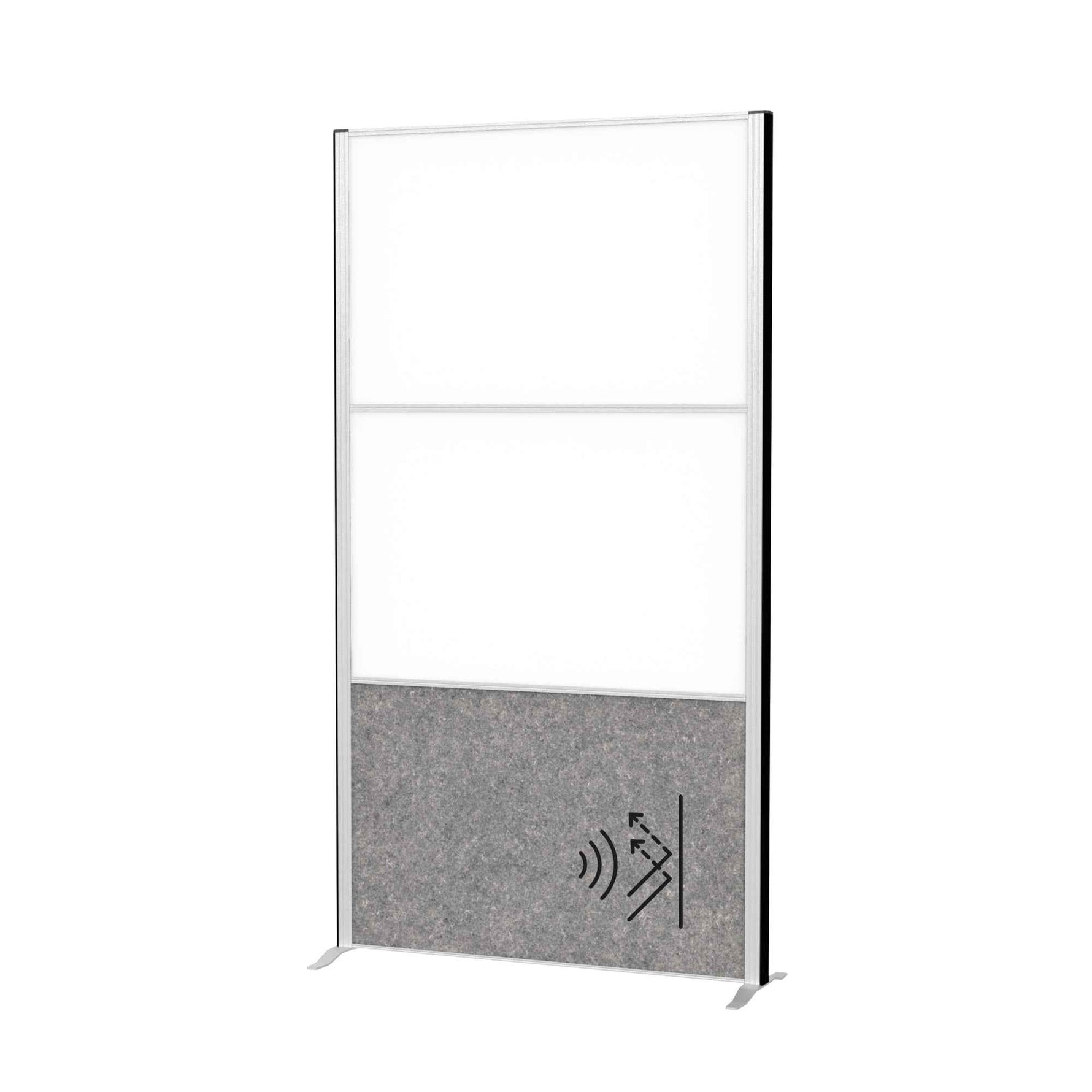 MAUL Stellwand MAULconnecto 1 x Akustikwand, 2 x Whiteboard weiß, dunkelgrau silber