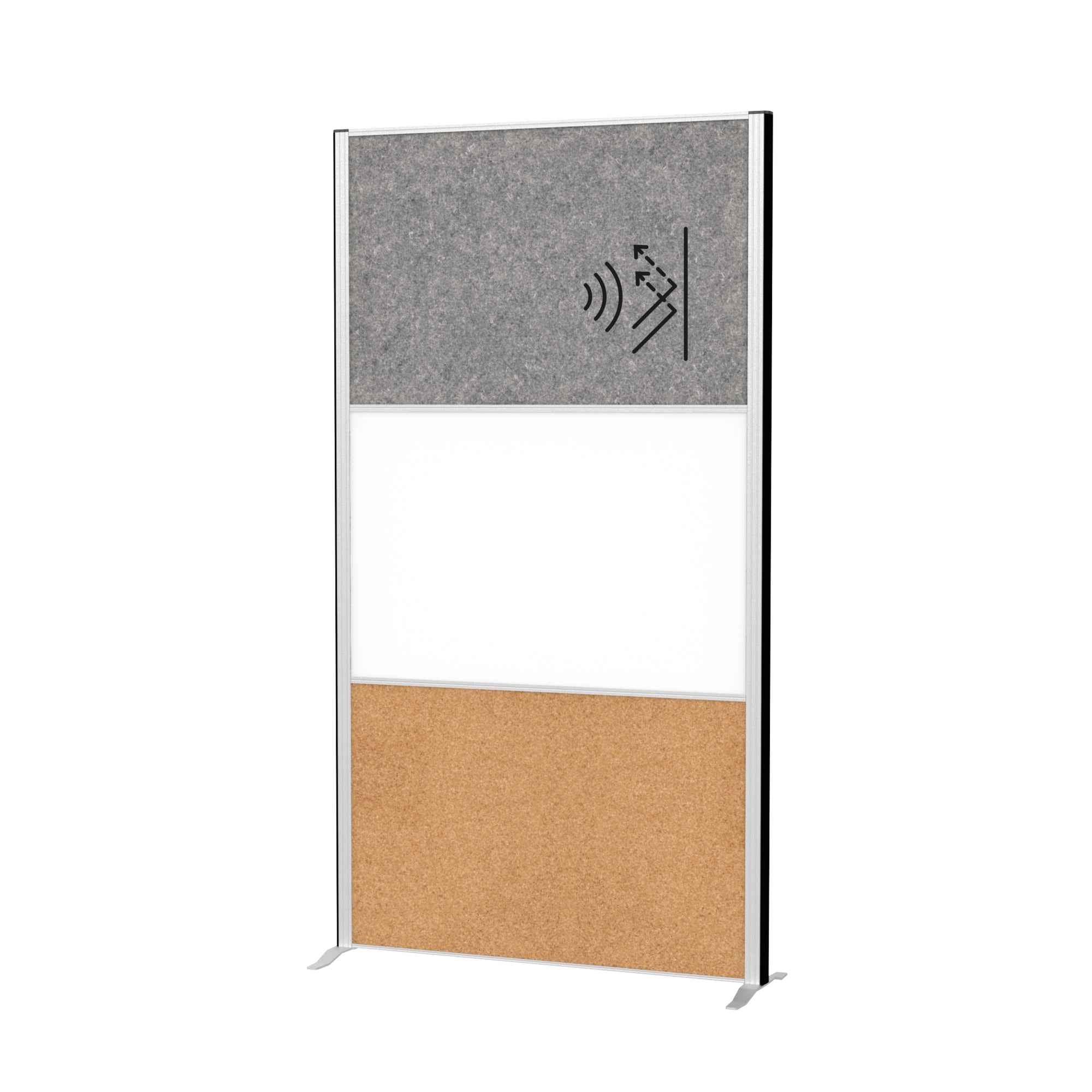 MAUL Stellwand MAULconnecto 1 x Pinntafel, 1 x Akustikwand, 1 x Whiteboard