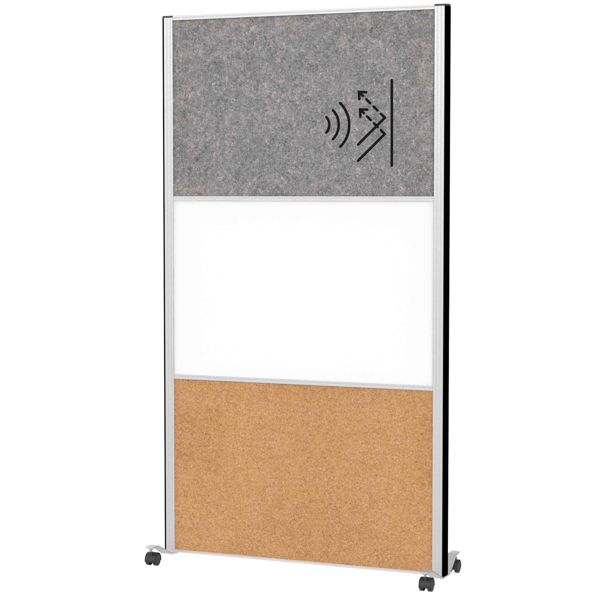 MAUL Stellwand MAULconnecto 1 x Pinntafel, 1 x Whiteboard, 1 x Akustikwand
