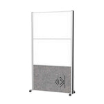 MAUL Stellwand MAULconnecto 1 x Akustikwand, 2 x Whiteboard weiß, dunkelgrau silber