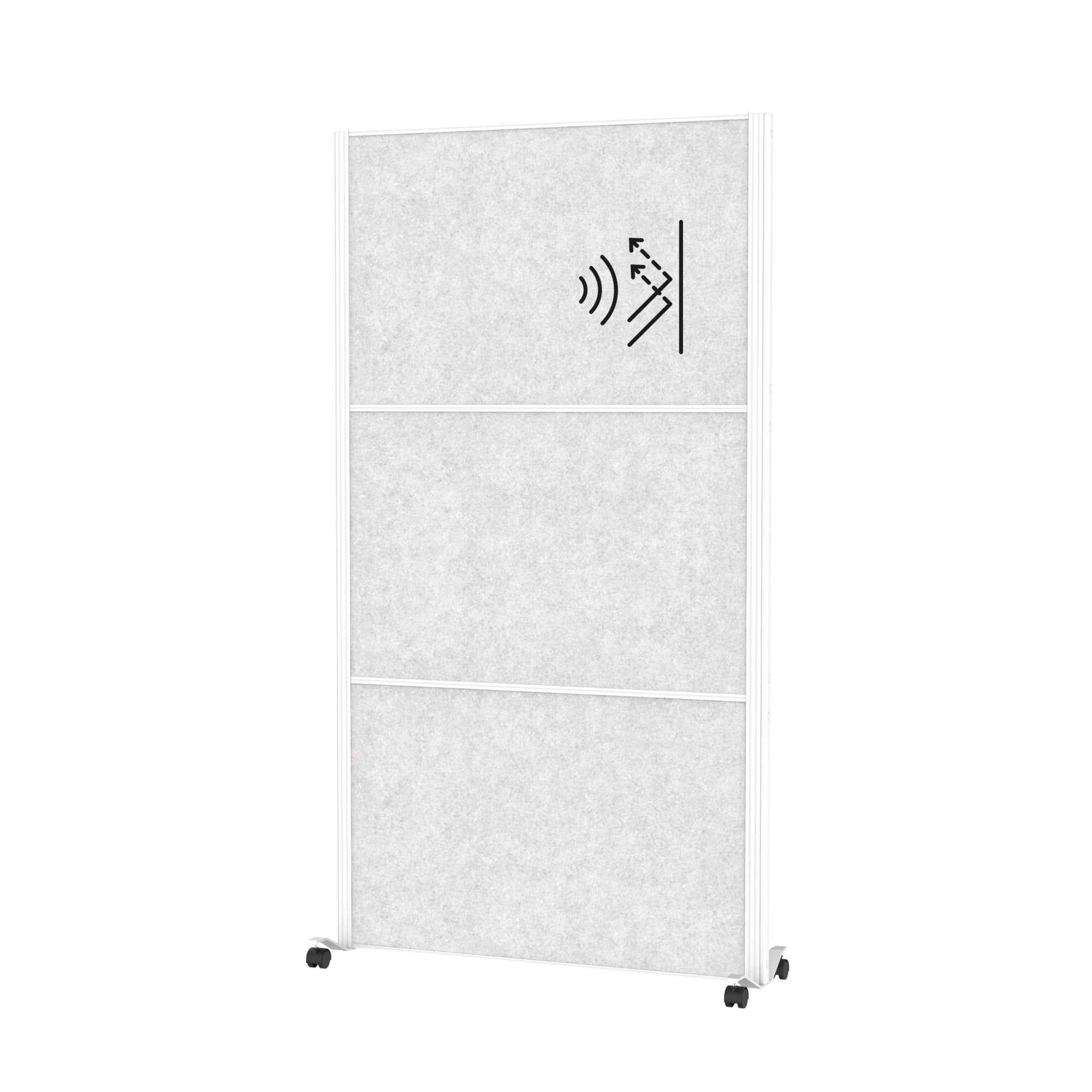 MAUL Stellwand MAULconnecto 3 x Akustikwand hellgrau weiß