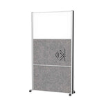 MAUL Stellwand MAULconnecto 2 x Akustikwand, 1 x Whiteboard weiß, dunkelgrau silber