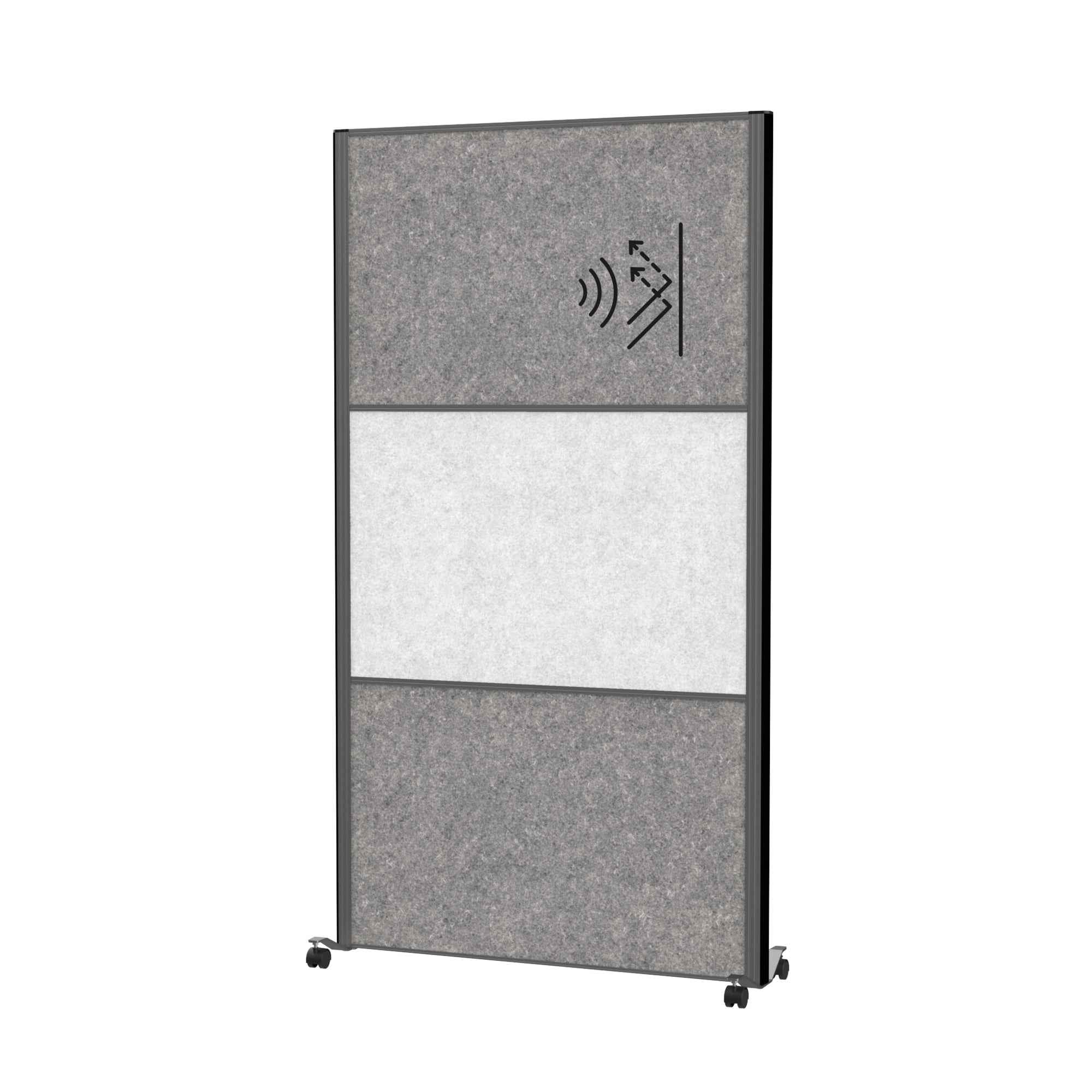 MAUL Stellwand MAULconnecto 3 x Akustikwand hellgrau, dunkelgrau anthrazit