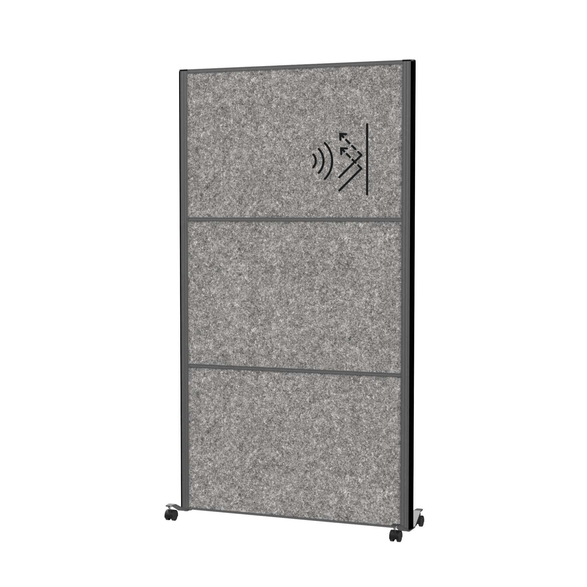 MAUL Stellwand MAULconnecto 3 x Akustikwand dunkelgrau anthrazit