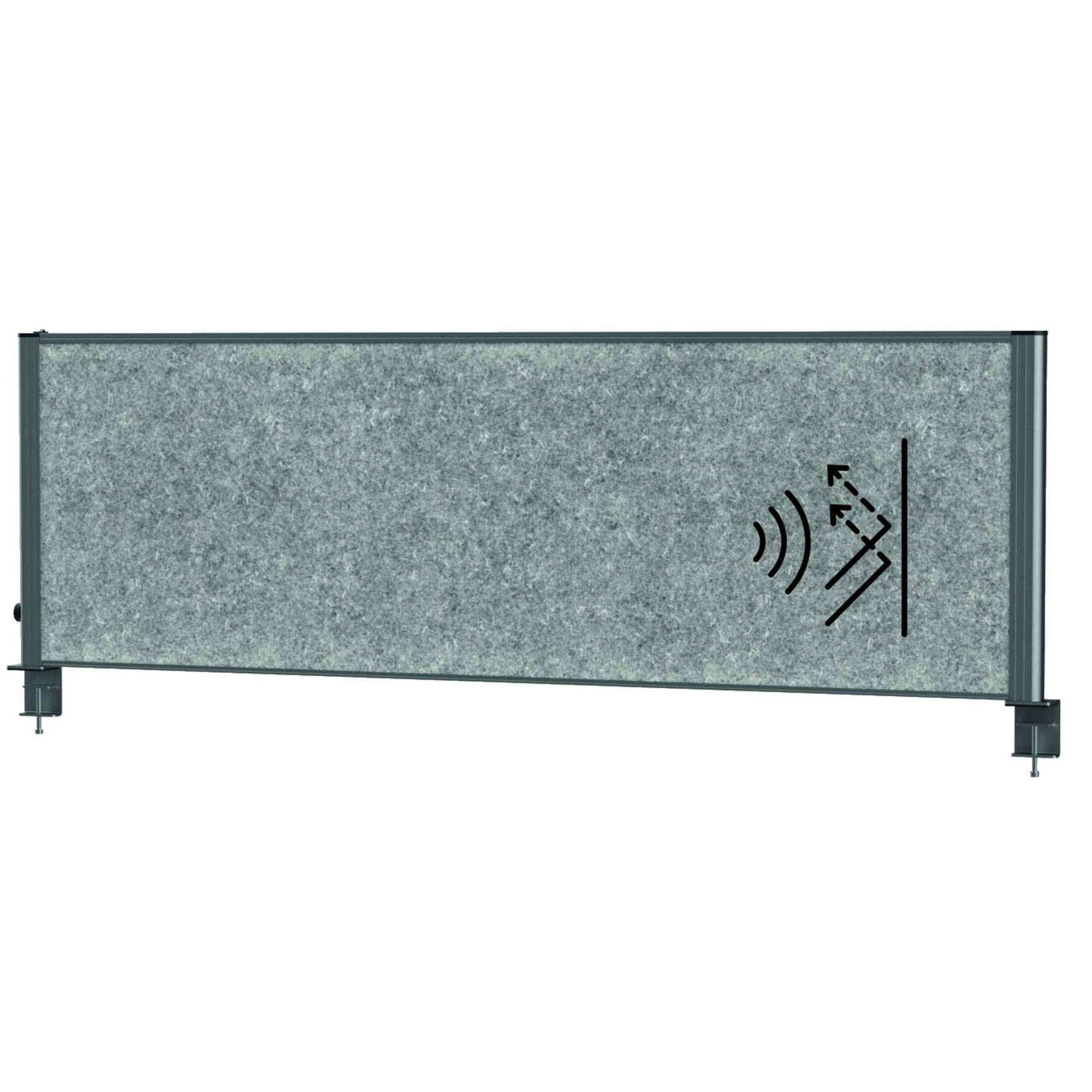 MAUL Tischtrennwand MAULconnecto Uplight 160 x 50 cm (B x H) dunkelgrau
