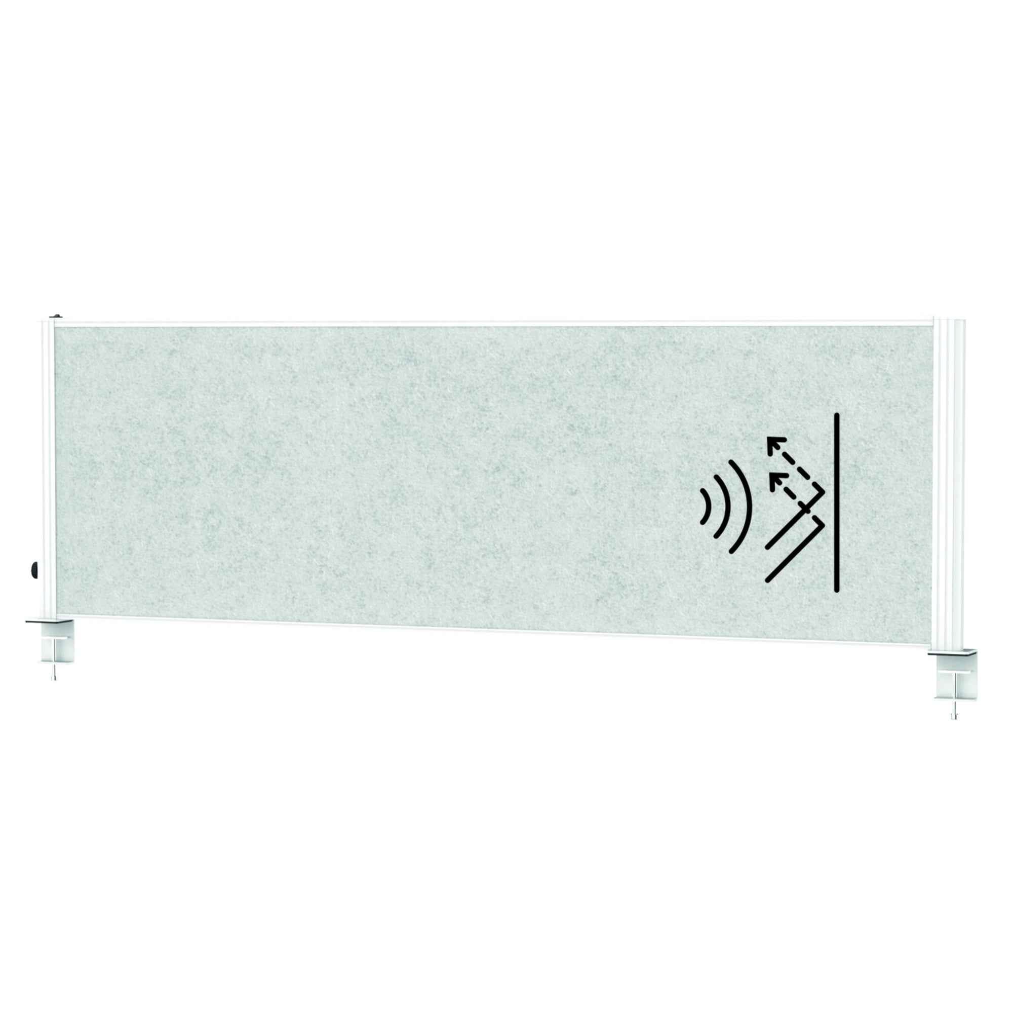MAUL Tischtrennwand MAULconnecto Uplight 160 x 50 cm (B x H) hellgrau