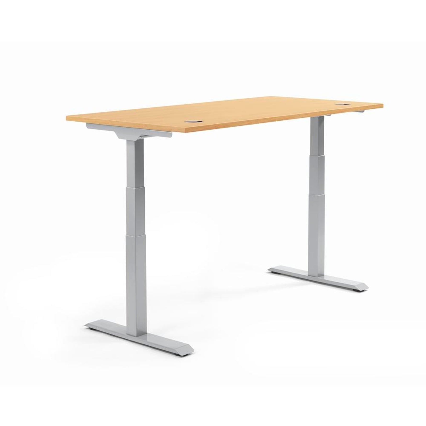 Neutralware Schreibtisch FLEX MODUL 1.200 x 605-1.255 x 800 mm (B x H x T) alusilber – Produktbild 3