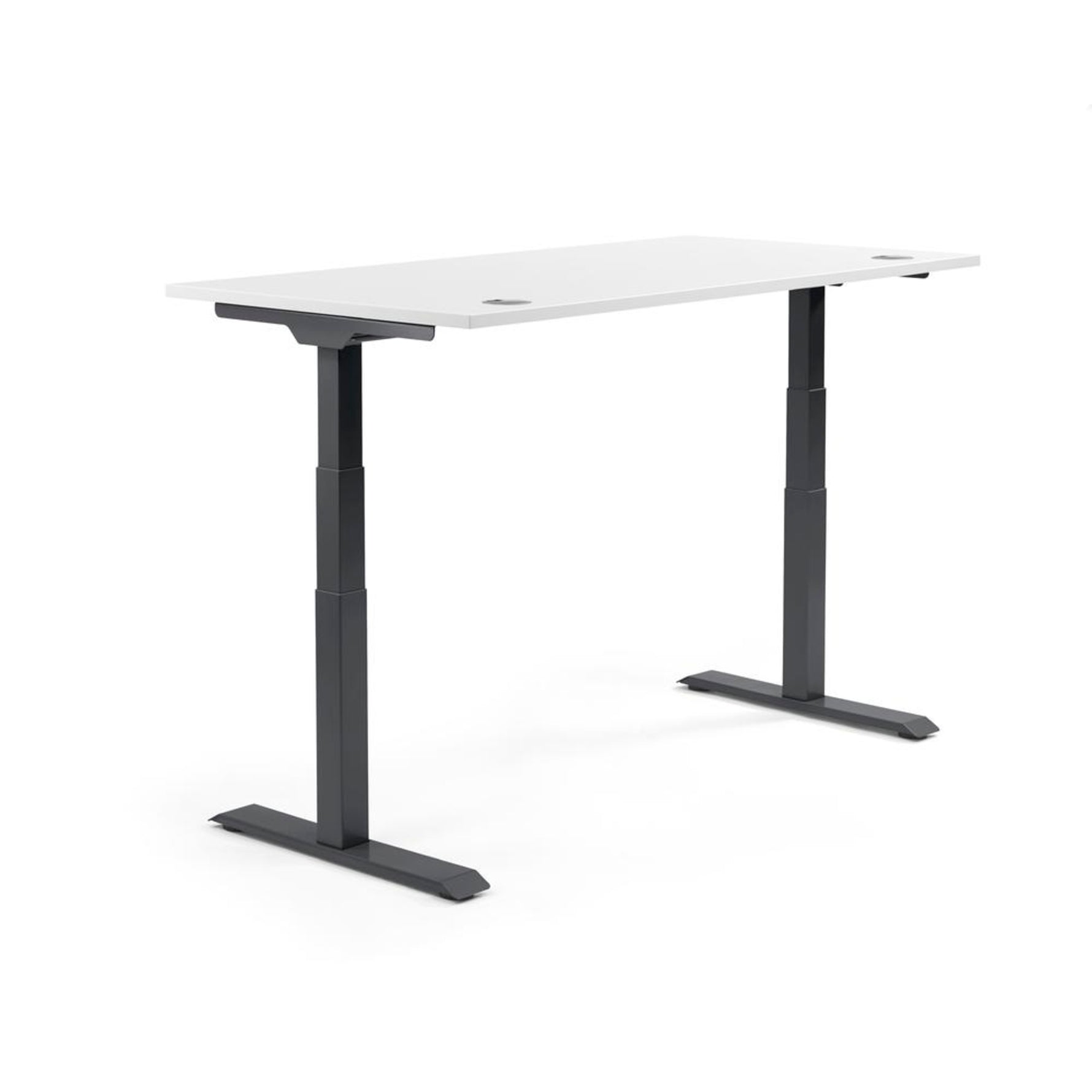 Neutralware Schreibtisch FLEX MODUL 1.600 x 605-1.255 x 800 mm (B x H x T) schwarz – Produktbild 2