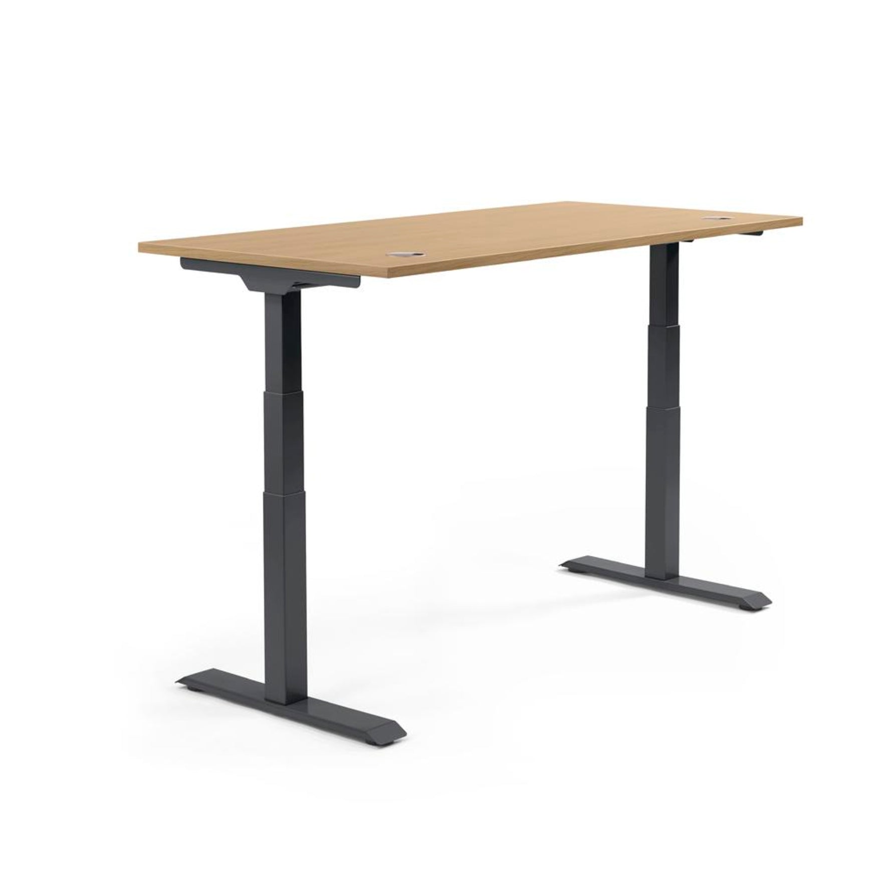 Neutralware Schreibtisch FLEX MODUL 1.600 x 605-1.255 x 800 mm (B x H x T) schwarz – Produktbild 3
