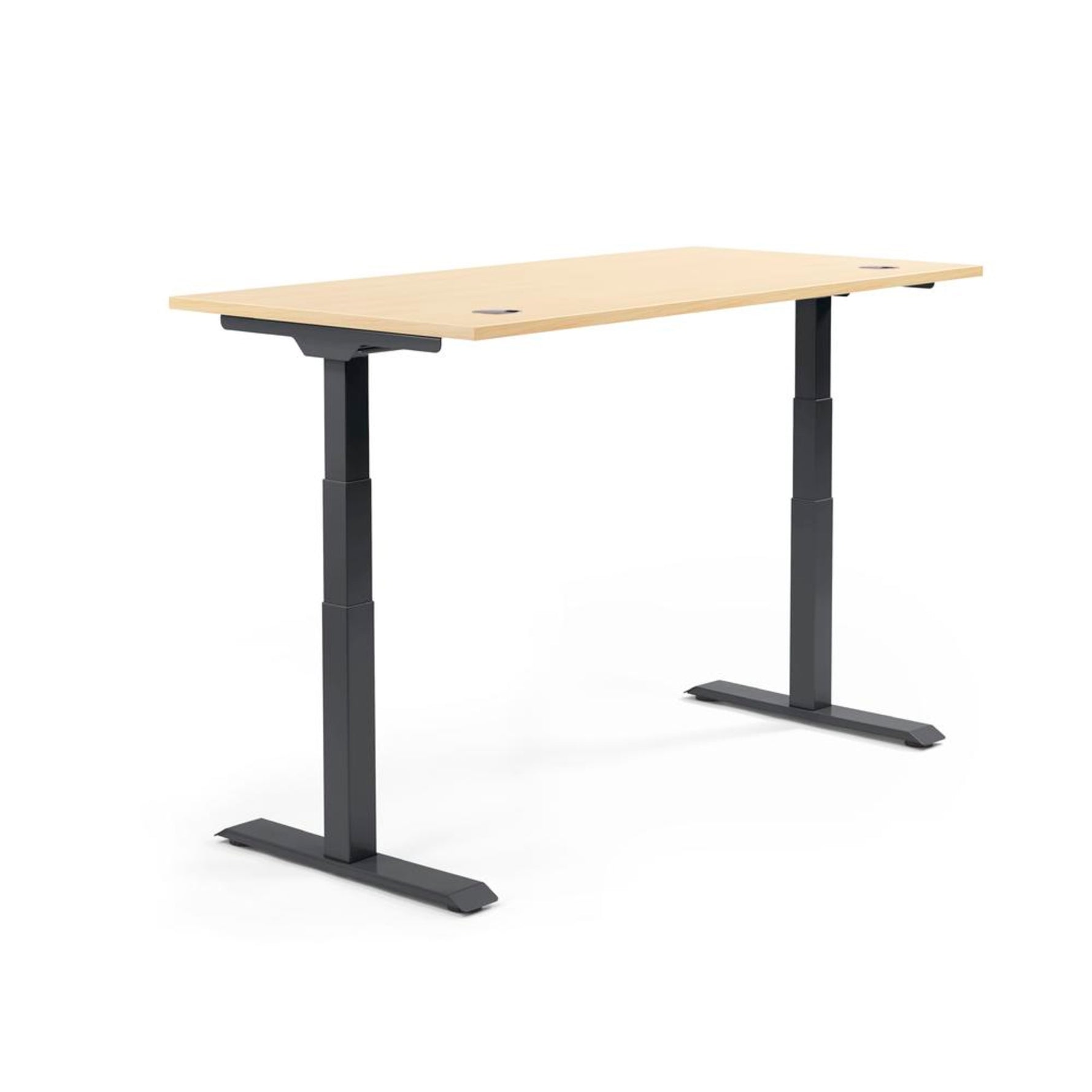 Neutralware Schreibtisch FLEX MODUL 1.600 x 605-1.255 x 800 mm (B x H x T) schwarz – Produktbild 4