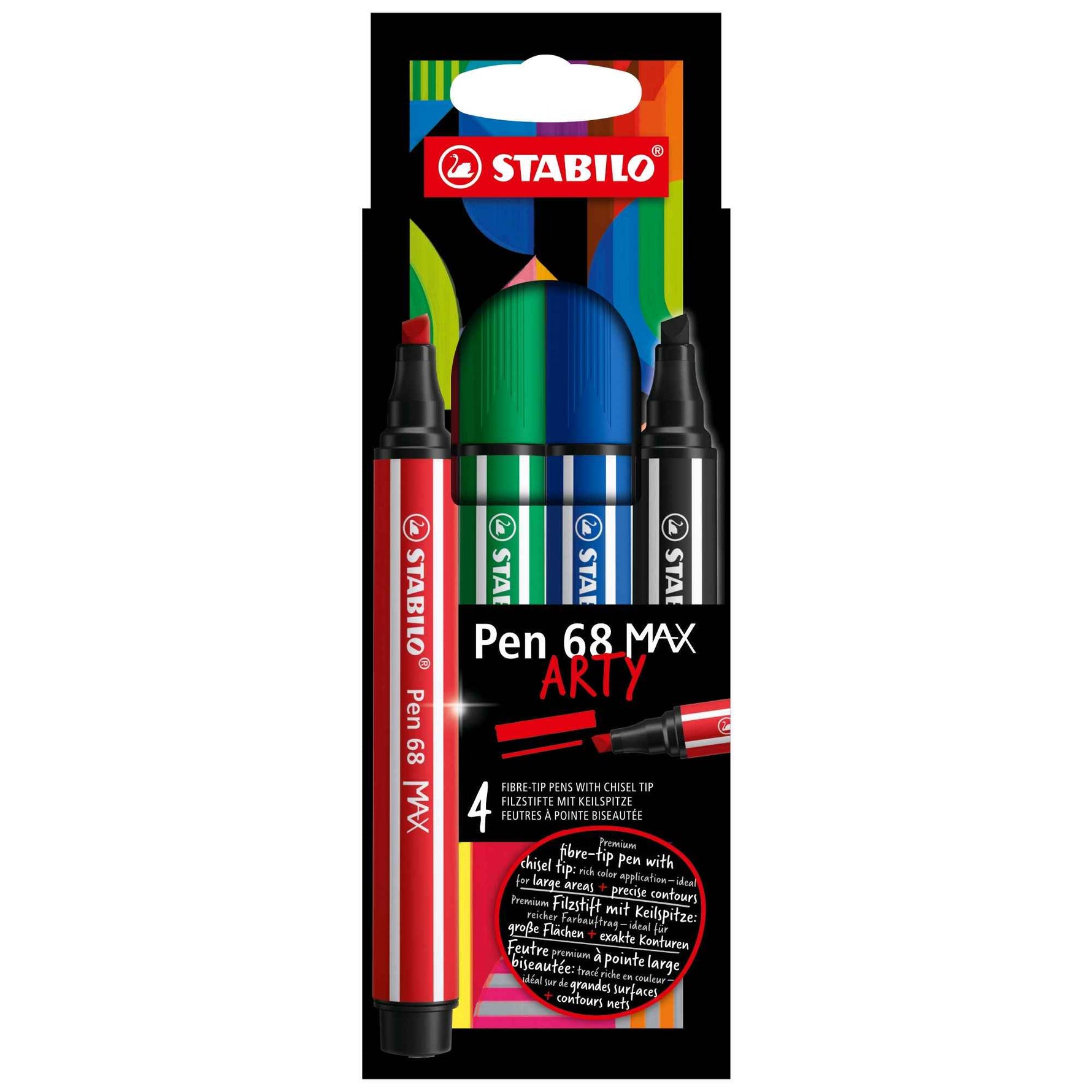 STABILO® Fasermaler Pen 68 MAX ARTY 4 St./Pack.