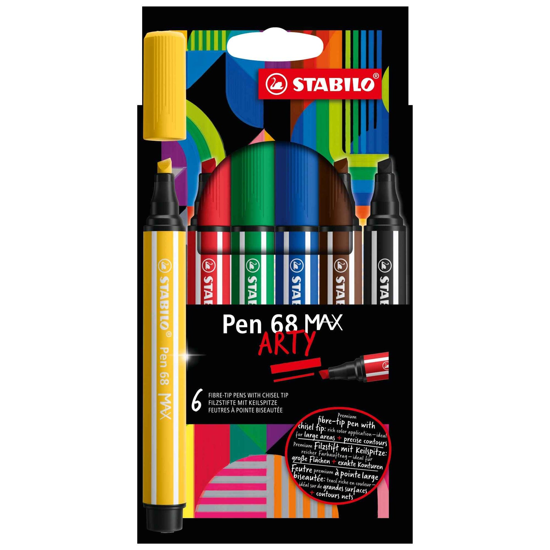 STABILO® Fasermaler Pen 68 MAX ARTY 6 St./Pack.
