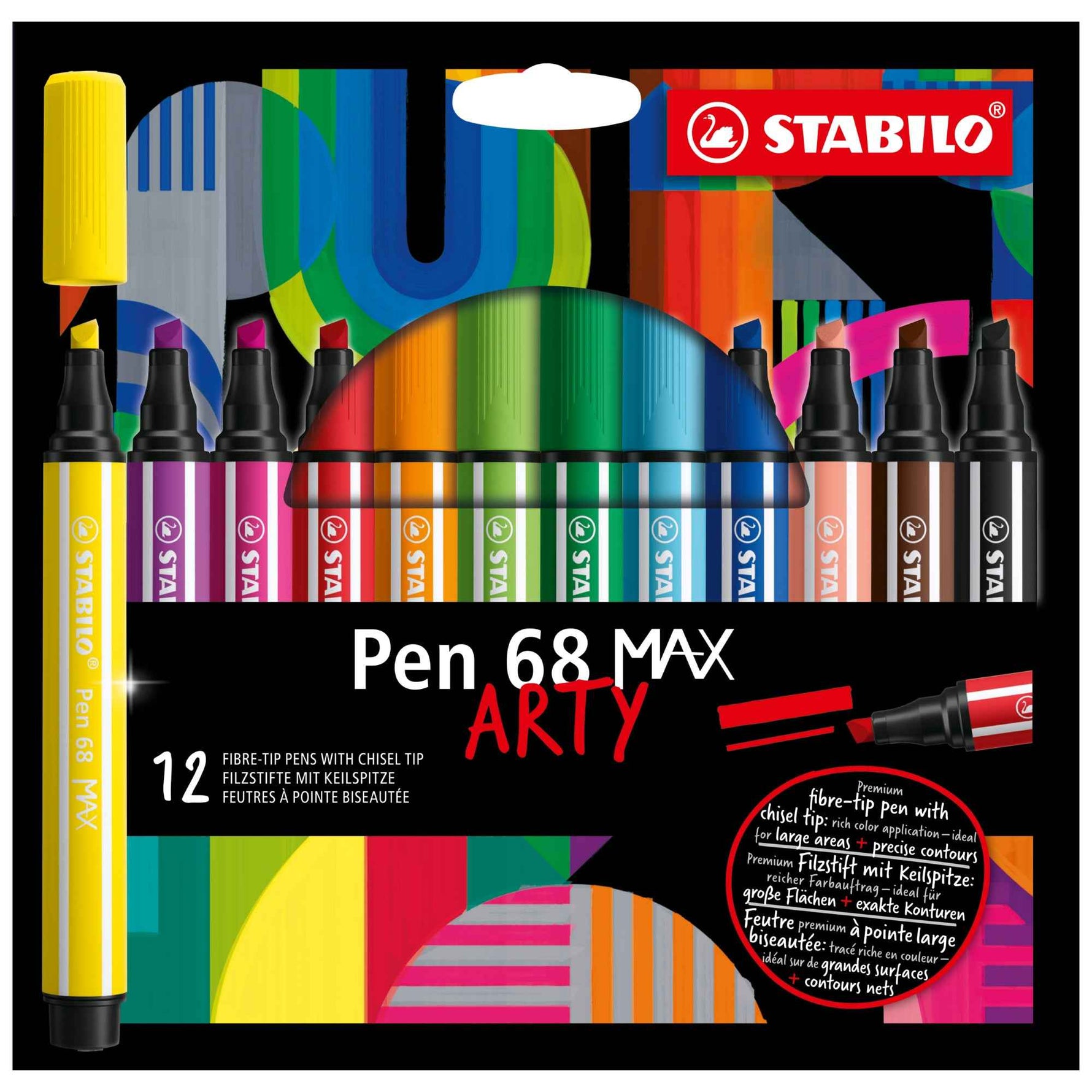 STABILO® Fasermaler Pen 68 MAX ARTY 12 St./Pack.