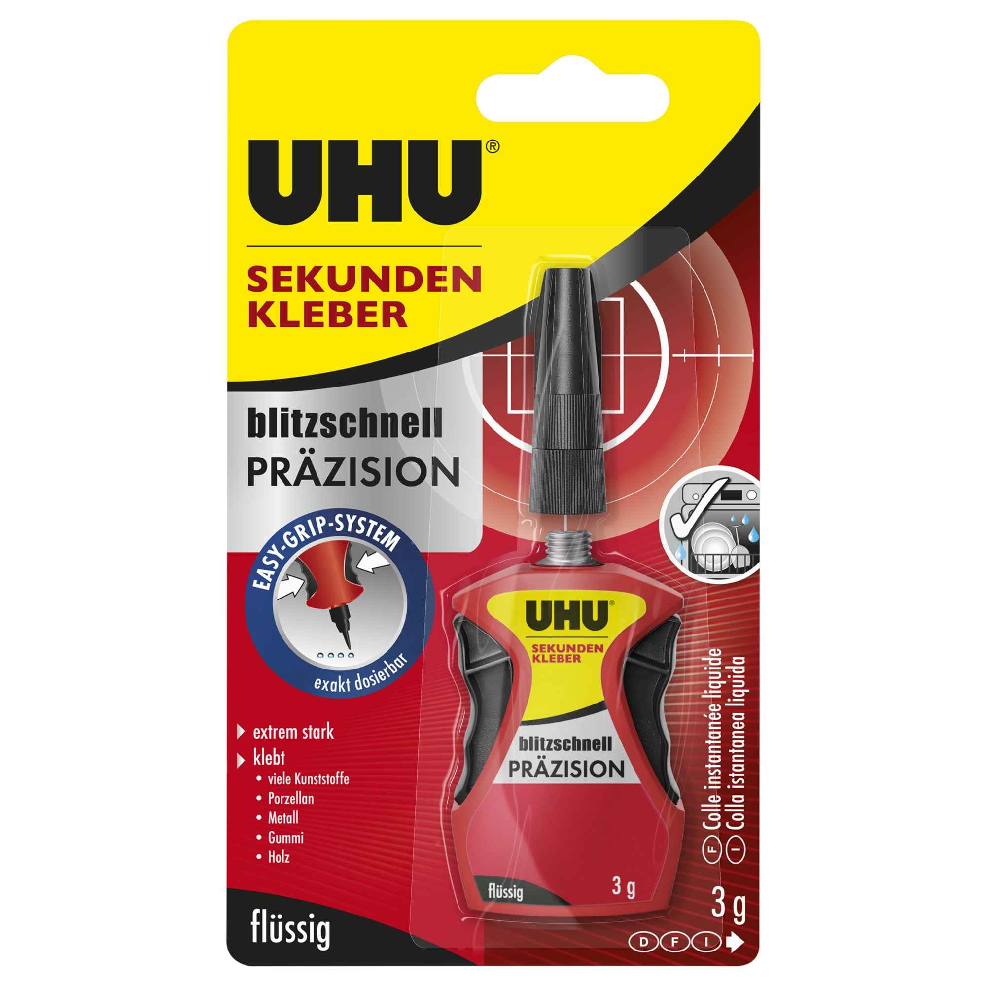 UHU® Sekundenkleber blitzschnell PRÄZISION