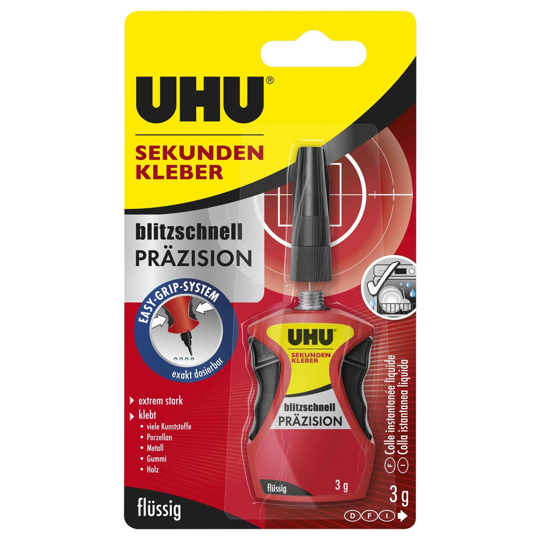 UHU® Sekundenkleber blitzschnell PRÄZISION