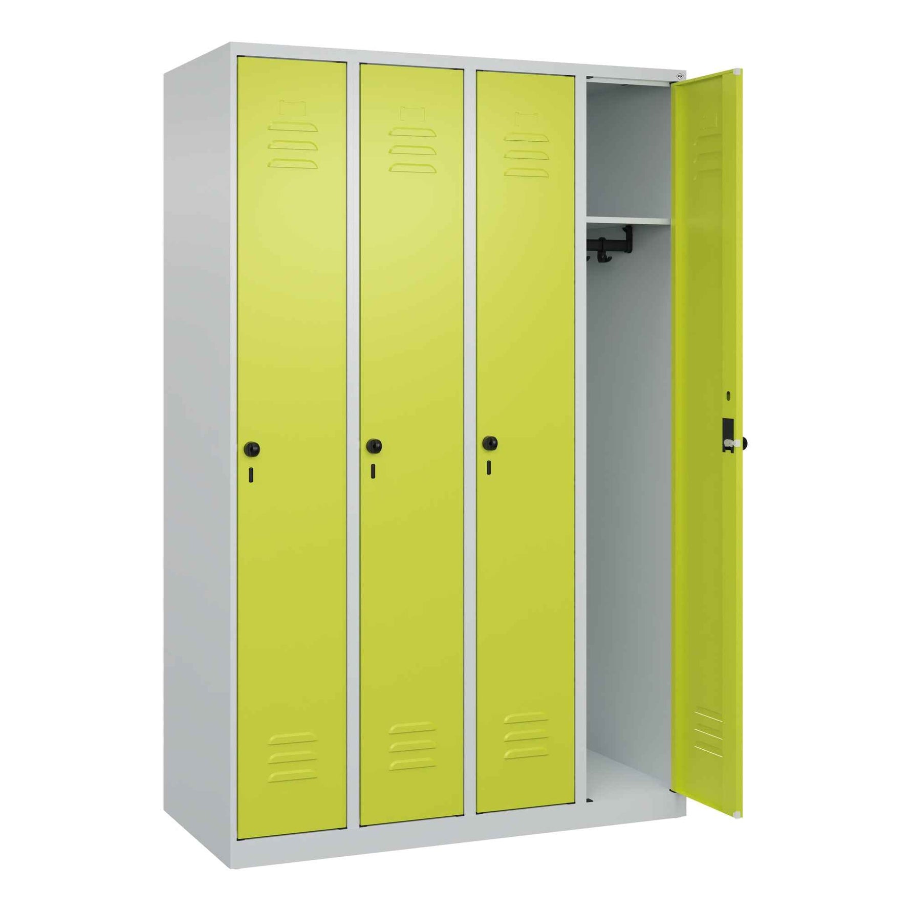 C+P Kleiderspind Classic PLUS mit Sockel 1.200 x 1.850 x 500 mm (B x H x T) lichtgrau