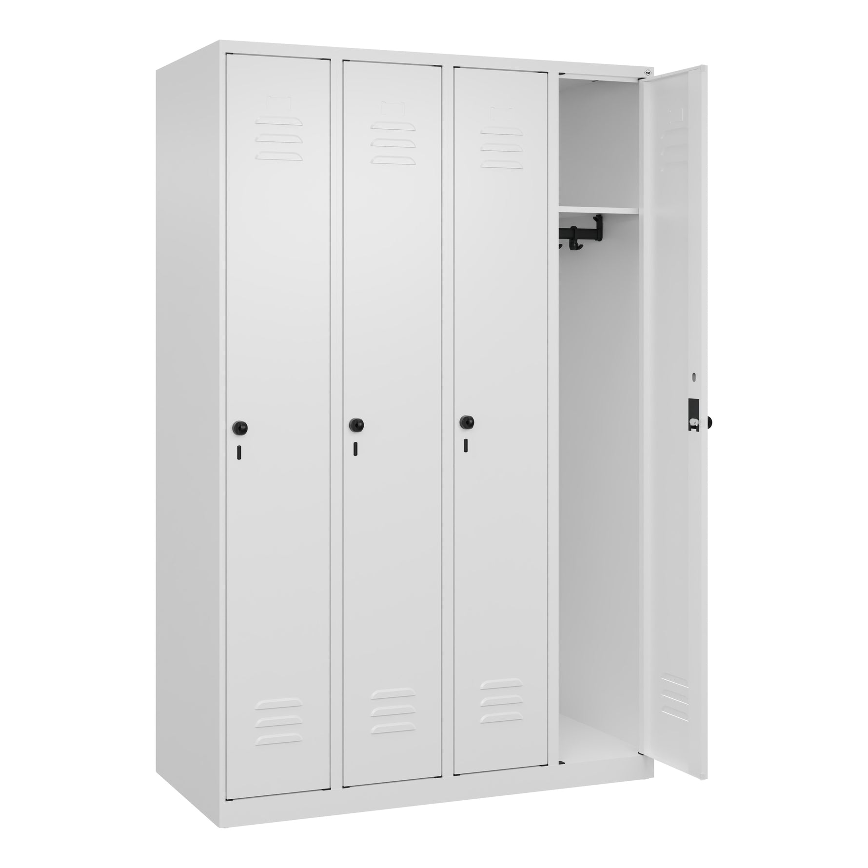 C+P Kleiderspind Classic PLUS mit Sockel 1.200 x 1.850 x 500 mm (B x H x T) verkehrsweiß