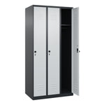 C+P Kleiderspind Classic PLUS mit Sockel 900 x 1.850 x 500 mm (B x H x T) schwarzgrau