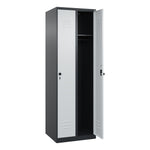 C+P Kleiderspind Classic PLUS mit Sockel 600 x 1.850 x 500 mm (B x H x T) schwarzgrau