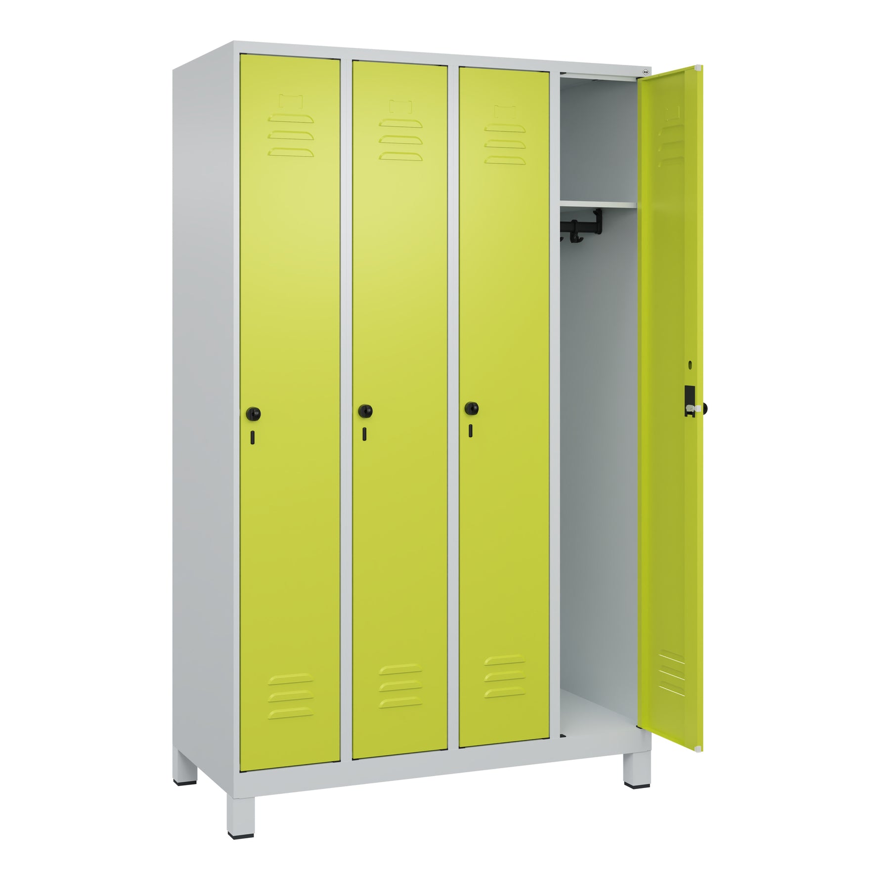 C+P Kleiderspind Classic PLUS mit Standfuß 1.200 x 1.950 x 500 mm (B x H x T) lichtgrau