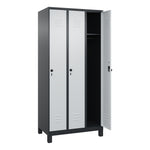 C+P Kleiderspind Classic PLUS mit Standfuß 900 x 1.950 x 500 mm (B x H x T) schwarzgrau