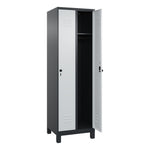 C+P Kleiderspind Classic PLUS mit Standfuß 600 x 1.950 x 500 mm (B x H x T) schwarzgrau