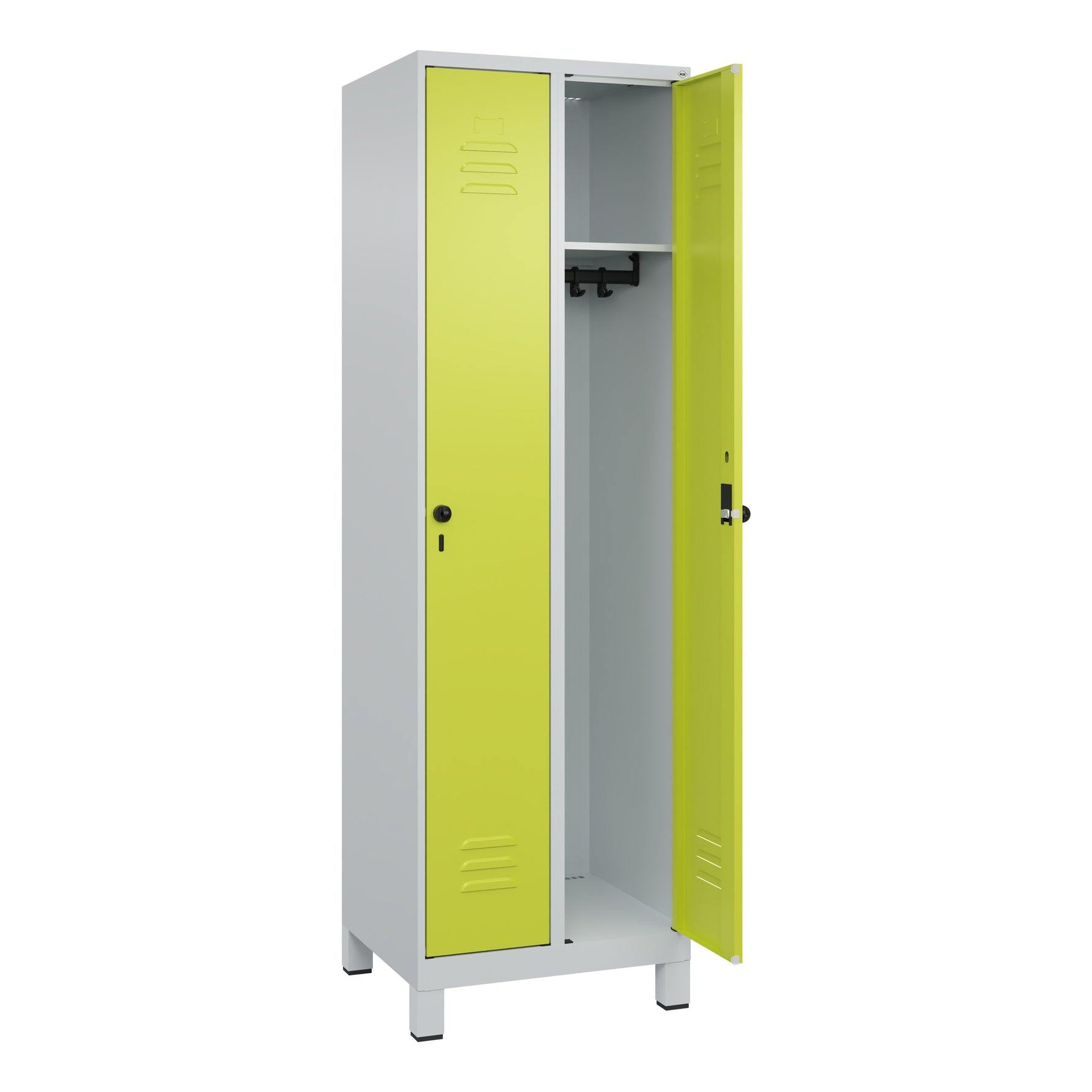 C+P Kleiderspind Classic PLUS mit Standfuß 600 x 1.950 x 500 mm (B x H x T) lichtgrau