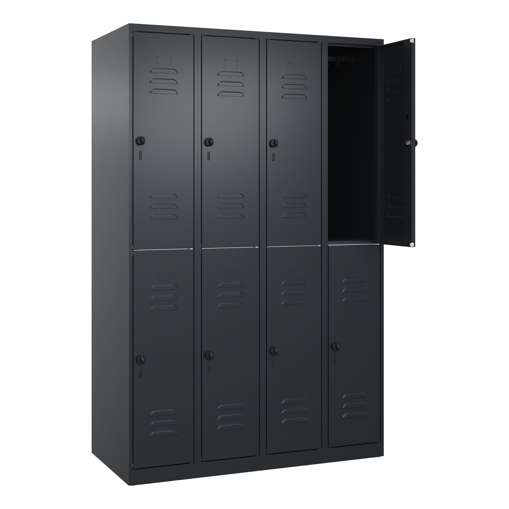 C+P Kleiderspind Classic PLUS mit Sockel 1.200 x 1.850 x 500 mm (B x H x T) schwarzgrau – Produktbild 2