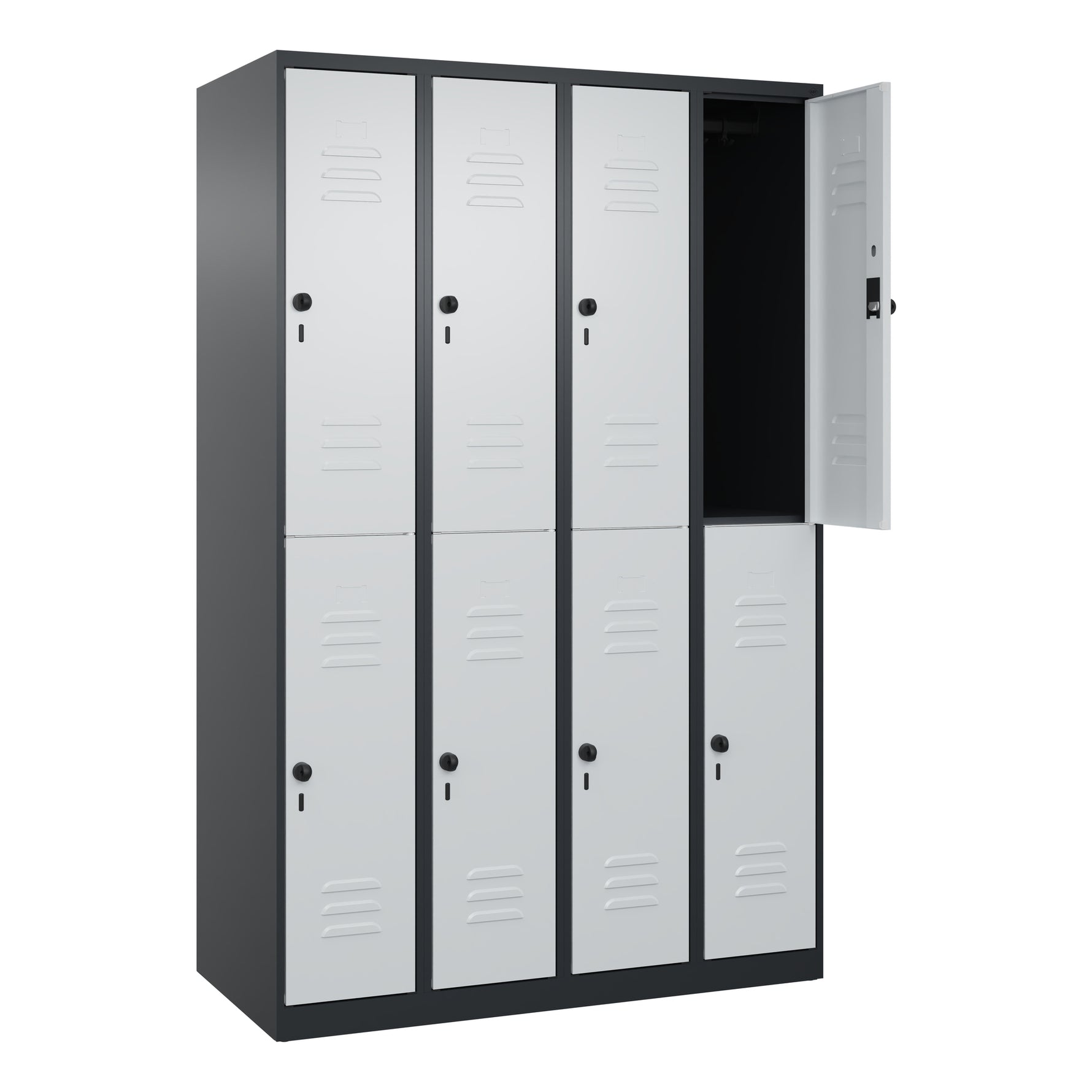 C+P Kleiderspind Classic PLUS mit Sockel 1.200 x 1.850 x 500 mm (B x H x T) schwarzgrau