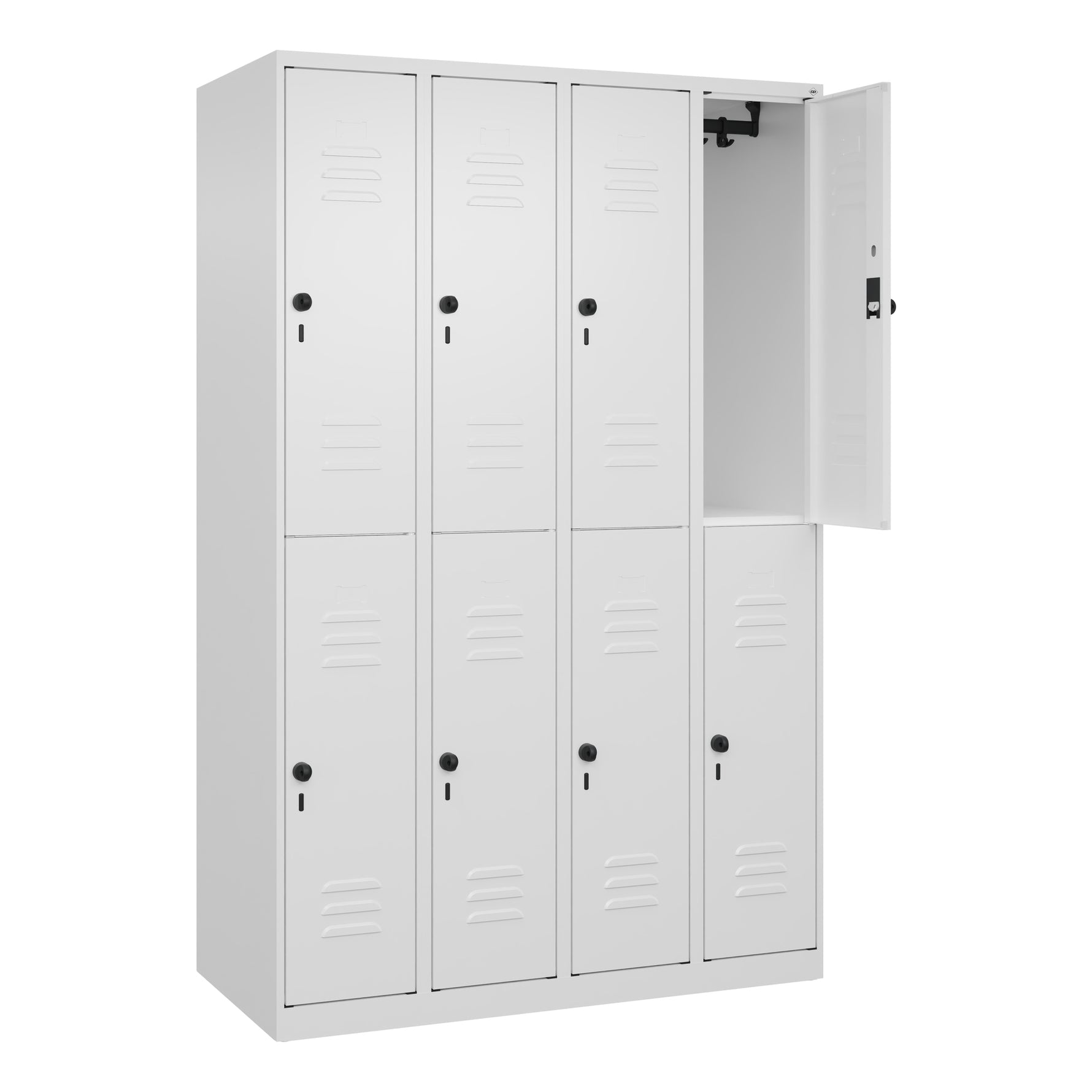 C+P Kleiderspind Classic PLUS mit Sockel 1.200 x 1.850 x 500 mm (B x H x T) verkehrsweiß