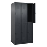C+P Kleiderspind Classic PLUS mit Sockel 900 x 1.850 x 500 mm (B x H x T) schwarzgrau – Produktbild 2