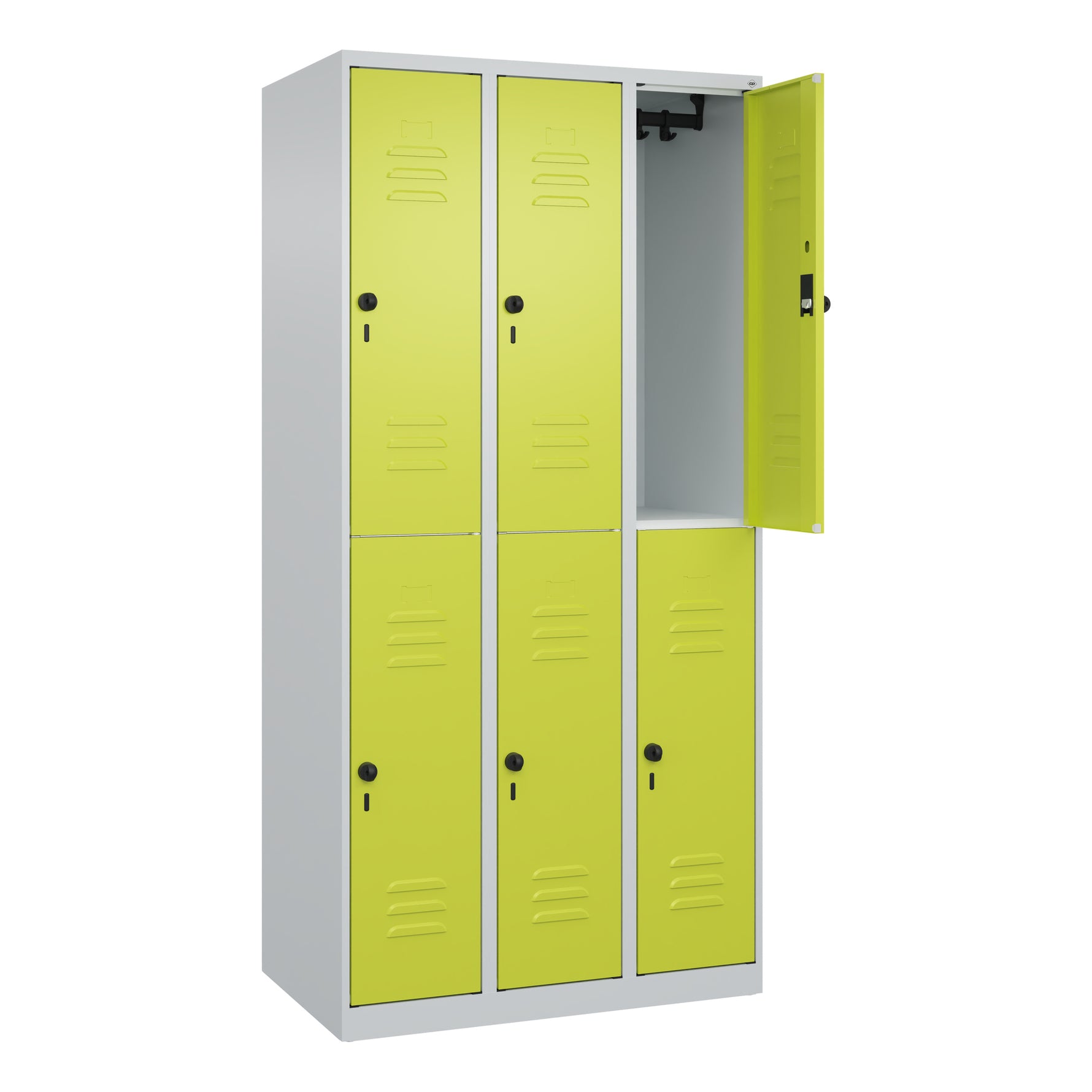 C+P Kleiderspind Classic PLUS mit Sockel 900 x 1.850 x 500 mm (B x H x T) lichtgrau – Produktbild 2