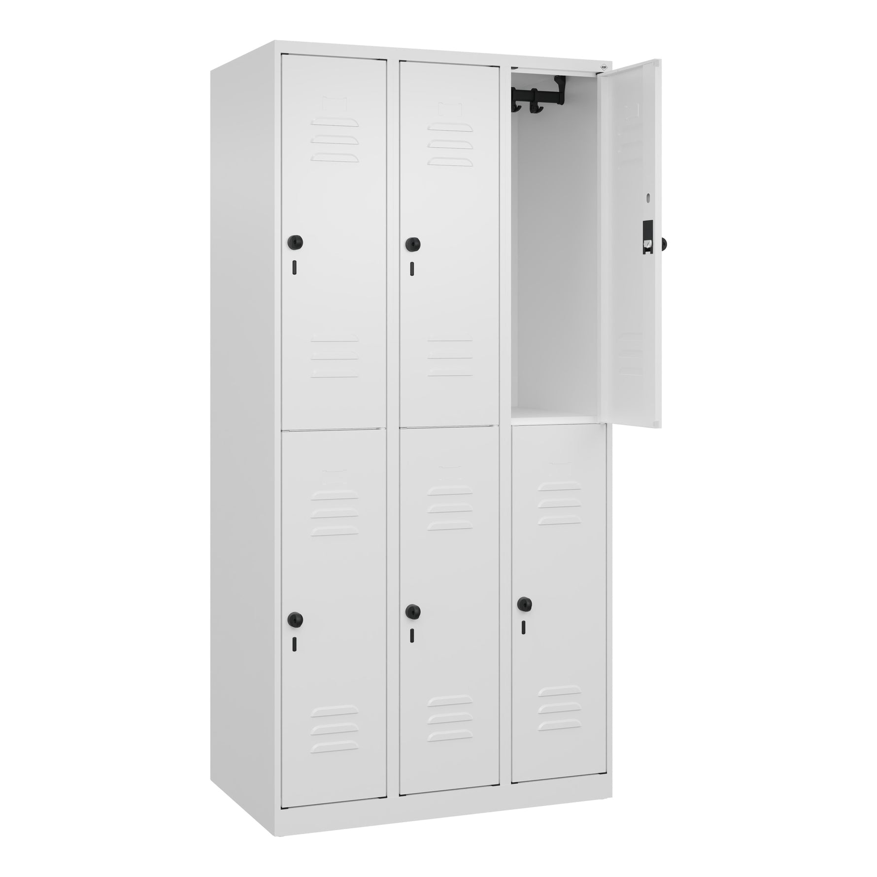 C+P Kleiderspind Classic PLUS mit Sockel 900 x 1.850 x 500 mm (B x H x T) verkehrsweiß