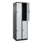 C+P Kleiderspind Classic PLUS mit Sockel 600 x 1.850 x 500 mm (B x H x T) schwarzgrau