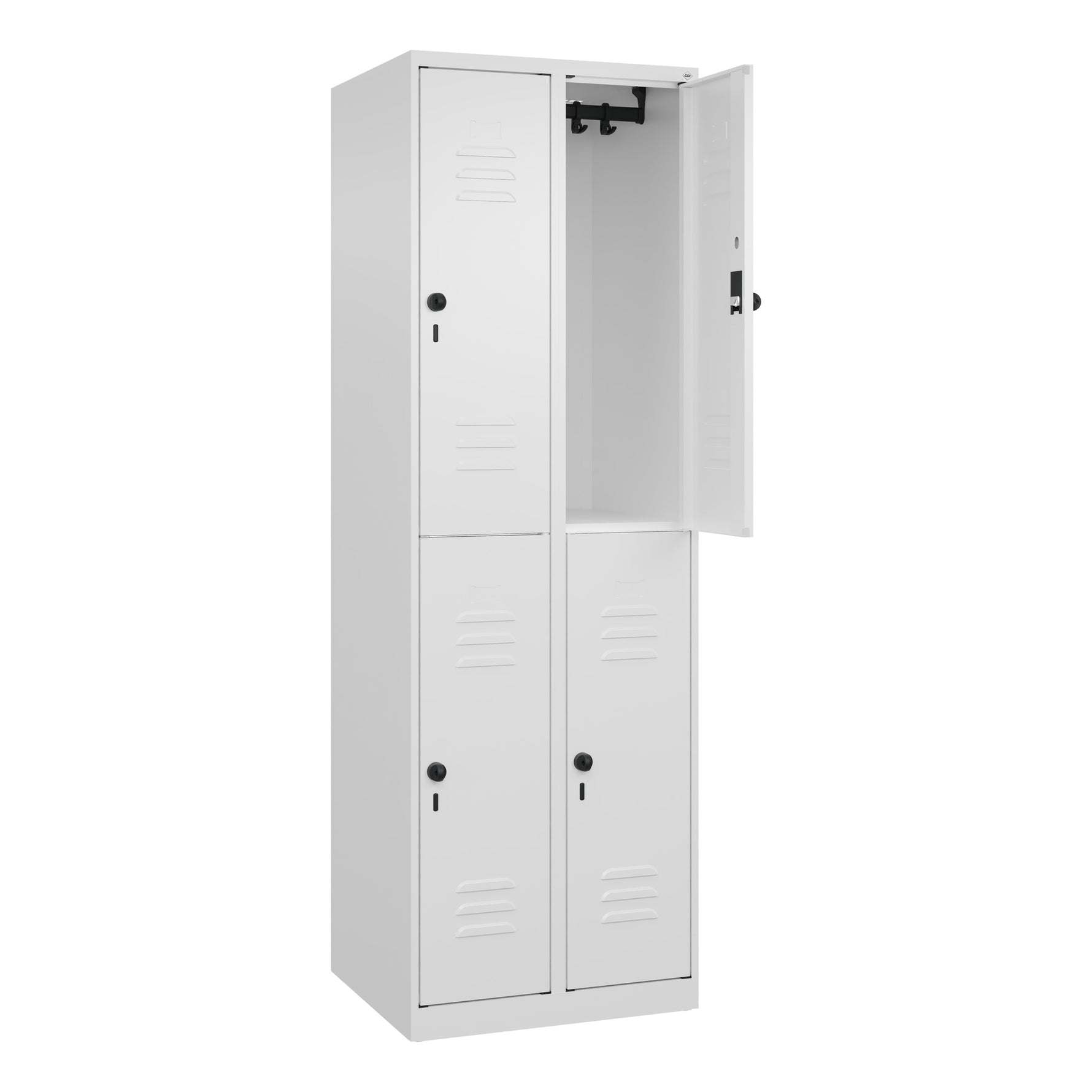 C+P Kleiderspind Classic PLUS mit Sockel 600 x 1.850 x 500 mm (B x H x T) verkehrsweiß