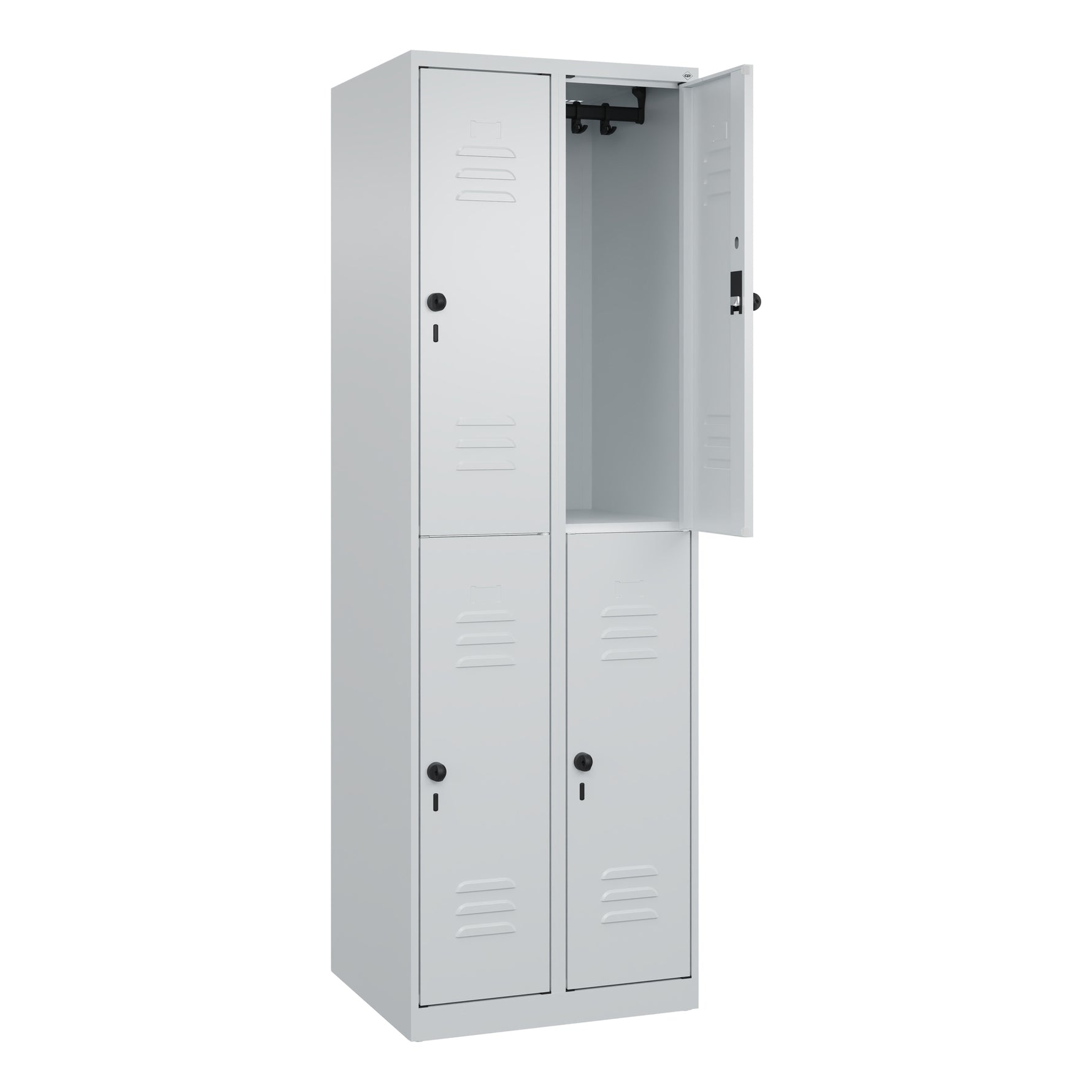 C+P Kleiderspind Classic PLUS mit Sockel 600 x 1.850 x 500 mm (B x H x T) lichtgrau – Produktbild 3