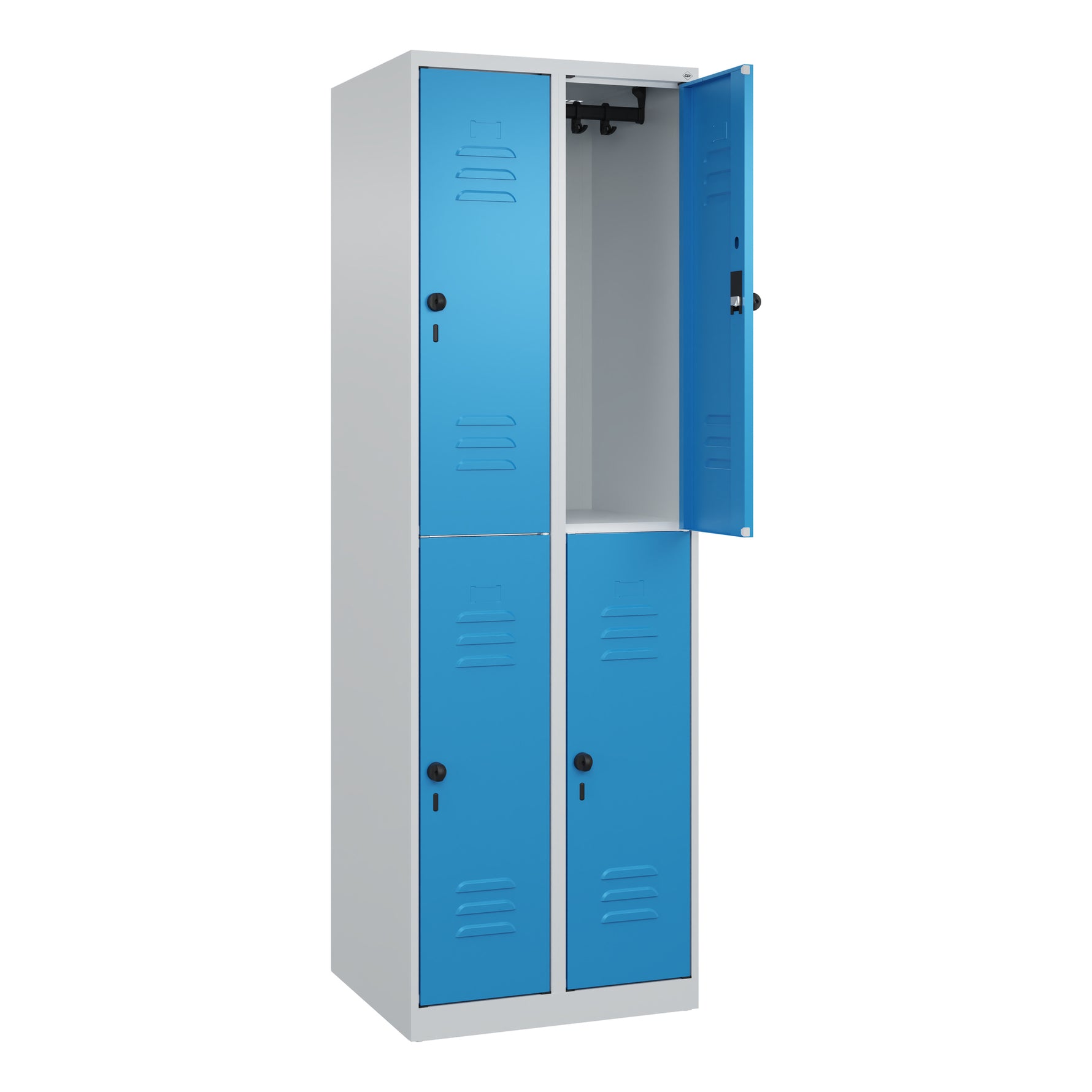 C+P Kleiderspind Classic PLUS mit Sockel 600 x 1.850 x 500 mm (B x H x T) lichtgrau – Produktbild 2