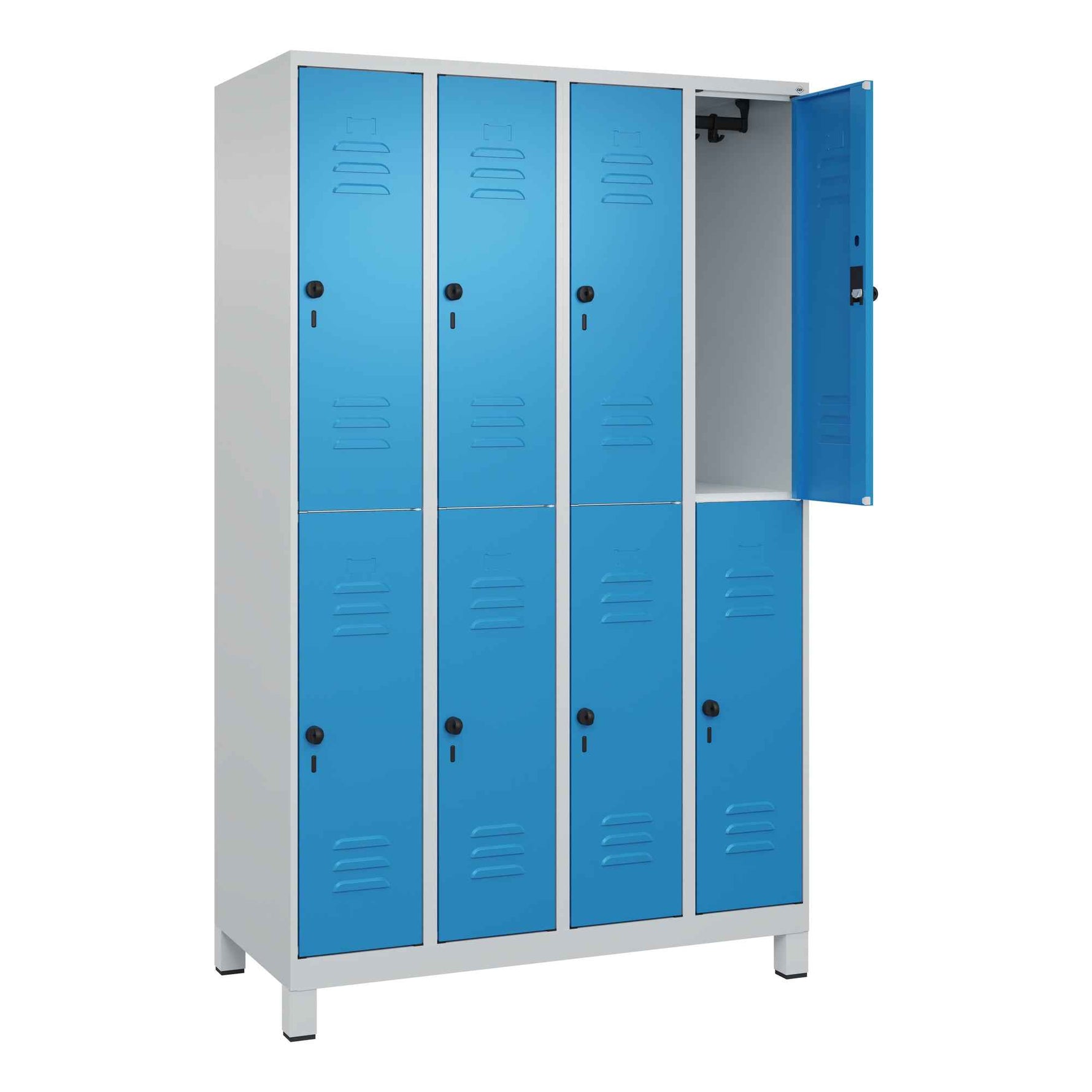 C+P Kleiderspind Classic PLUS mit Standfuß 1.200 x 1.950 x 500 mm (B x H x T) lichtgrau
