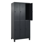 C+P Kleiderspind Classic PLUS mit Standfuß 900 x 1.950 x 500 mm (B x H x T) schwarzgrau – Produktbild 2
